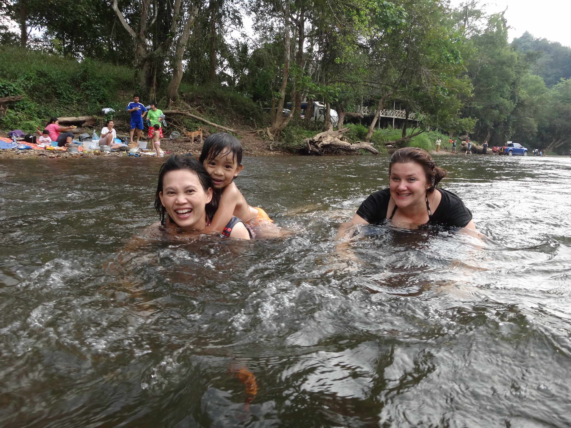 A goodbye 'Korean style' barbecue for Jo Stroud with some of the KRCH staff, at Songkalia
