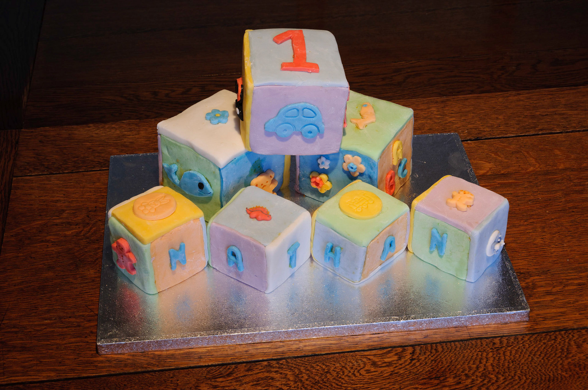 Nathan's 1st Birthday cake - made by Catherine and Jen.