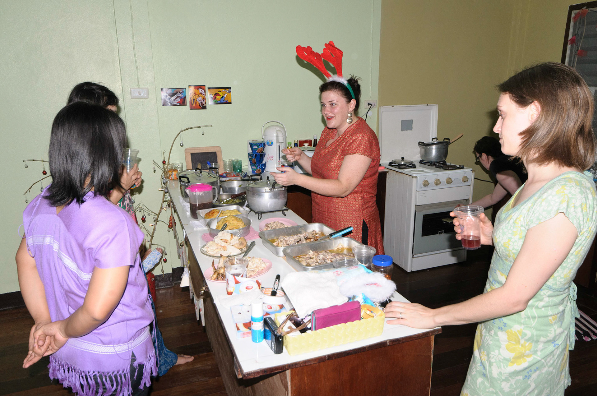 A western Christmas meal with some of the KRCH staff on Christmas Eve