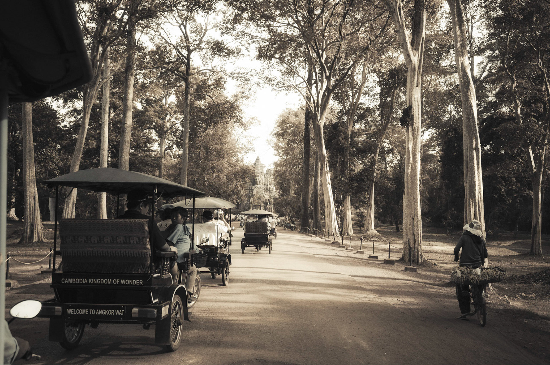 Approaching Angkor Thom South Gate