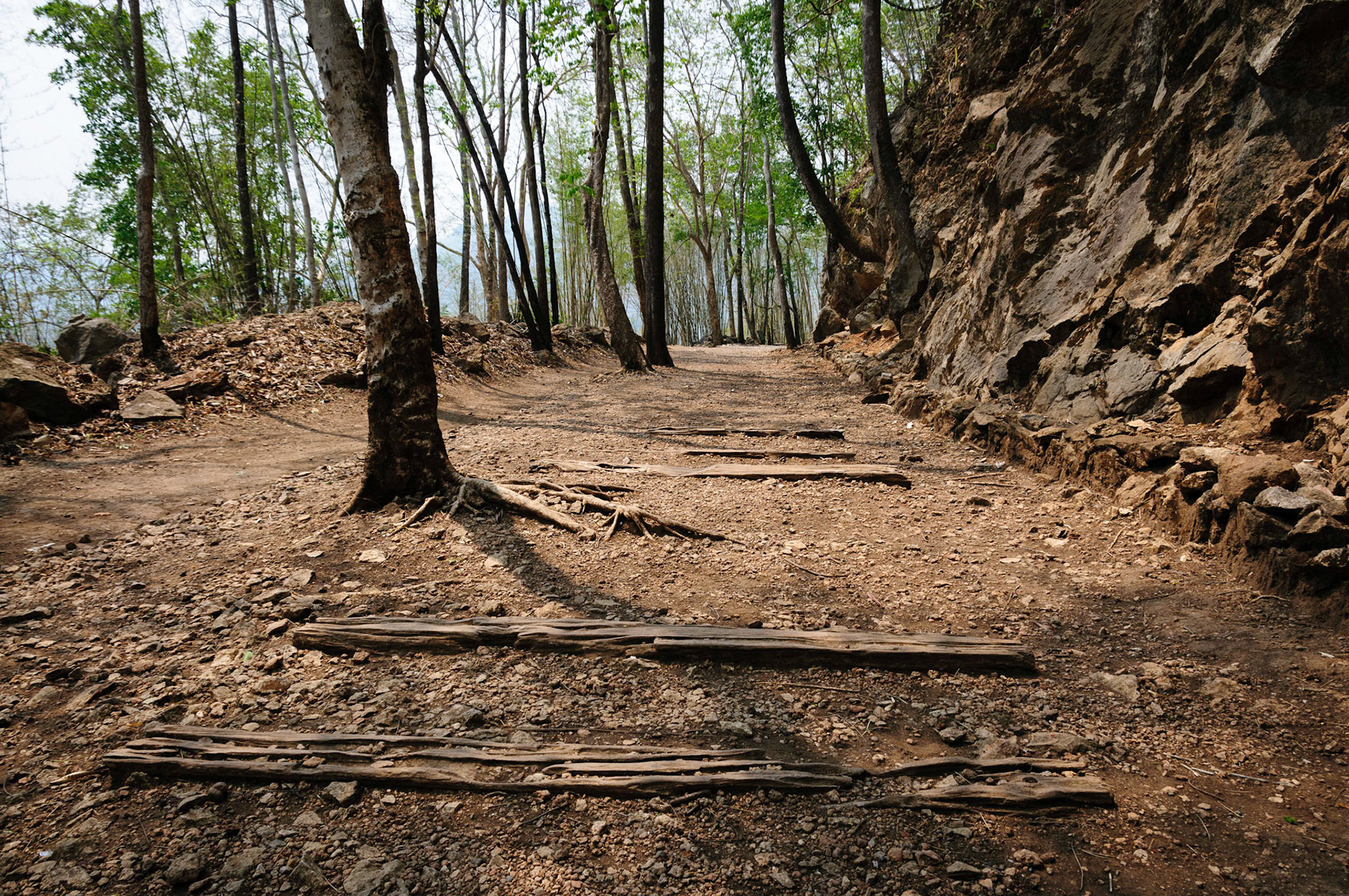 Railway sleepers on the Death Railway, near Hellfire Pass