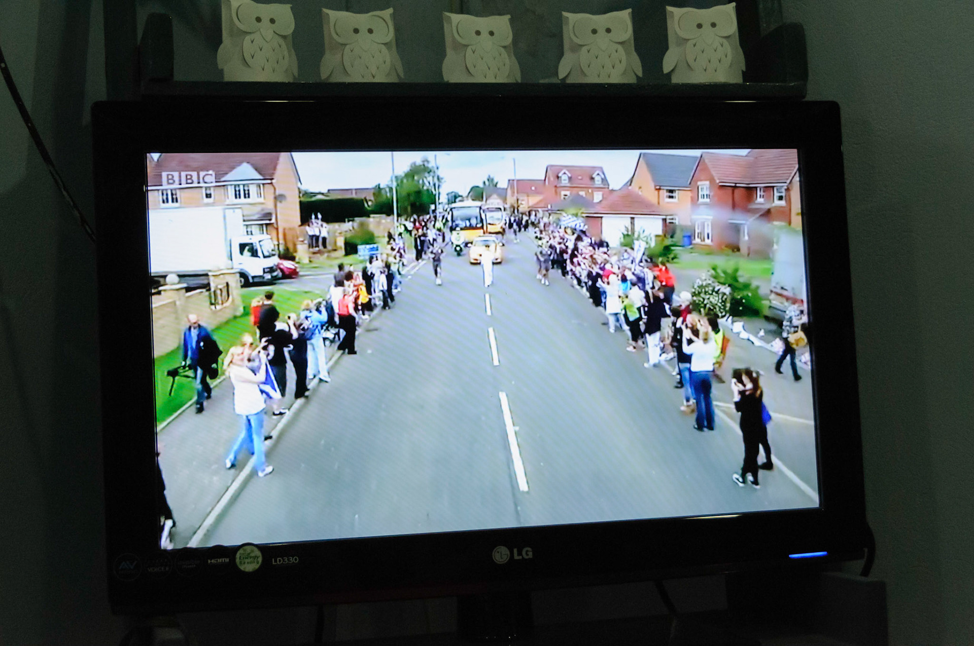 Watching the Olympic torch pass through Larbert