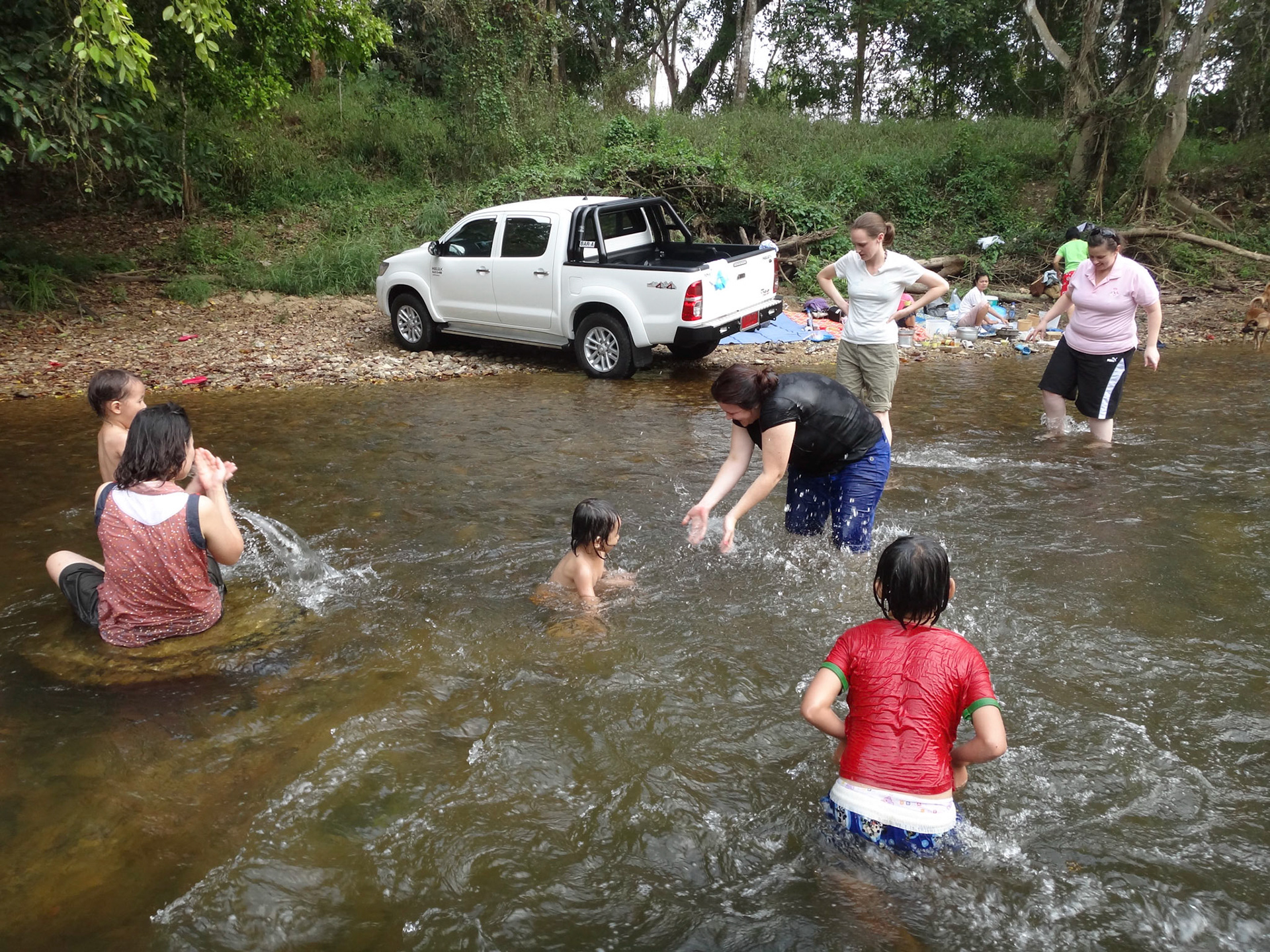 A goodbye 'Korean style' barbecue for Jo Stroud with some of the KRCH staff, at Songkalia