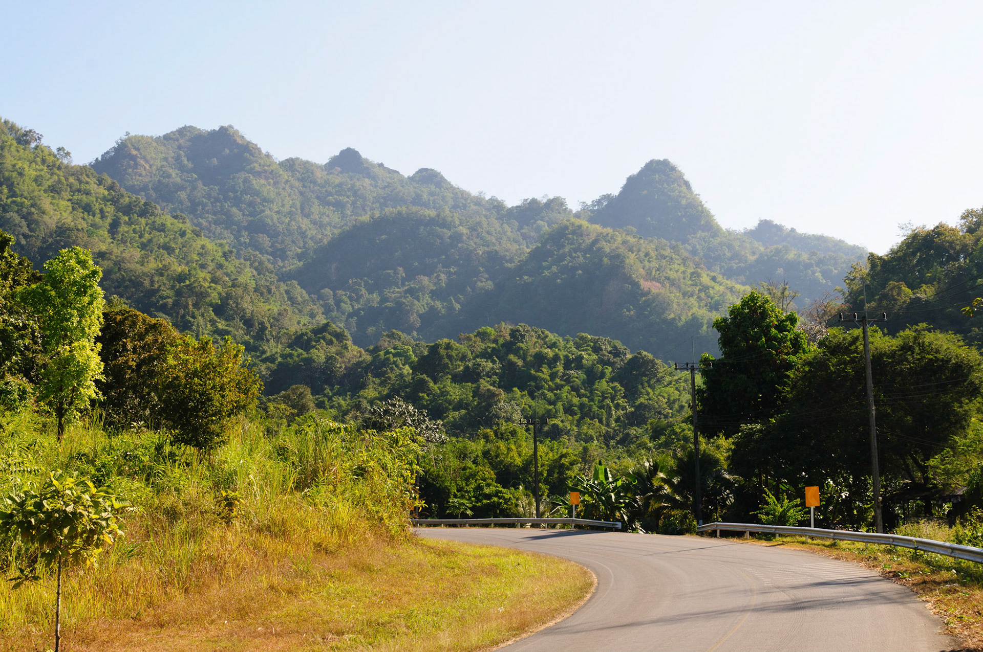 The scenery along the road between Thong Pha Phum and Sangklaburi