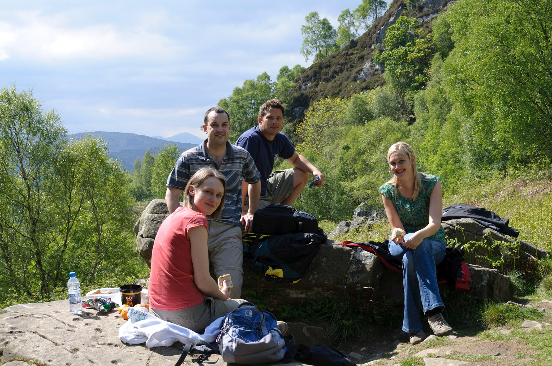 Picnic on the way up Ben A'an.