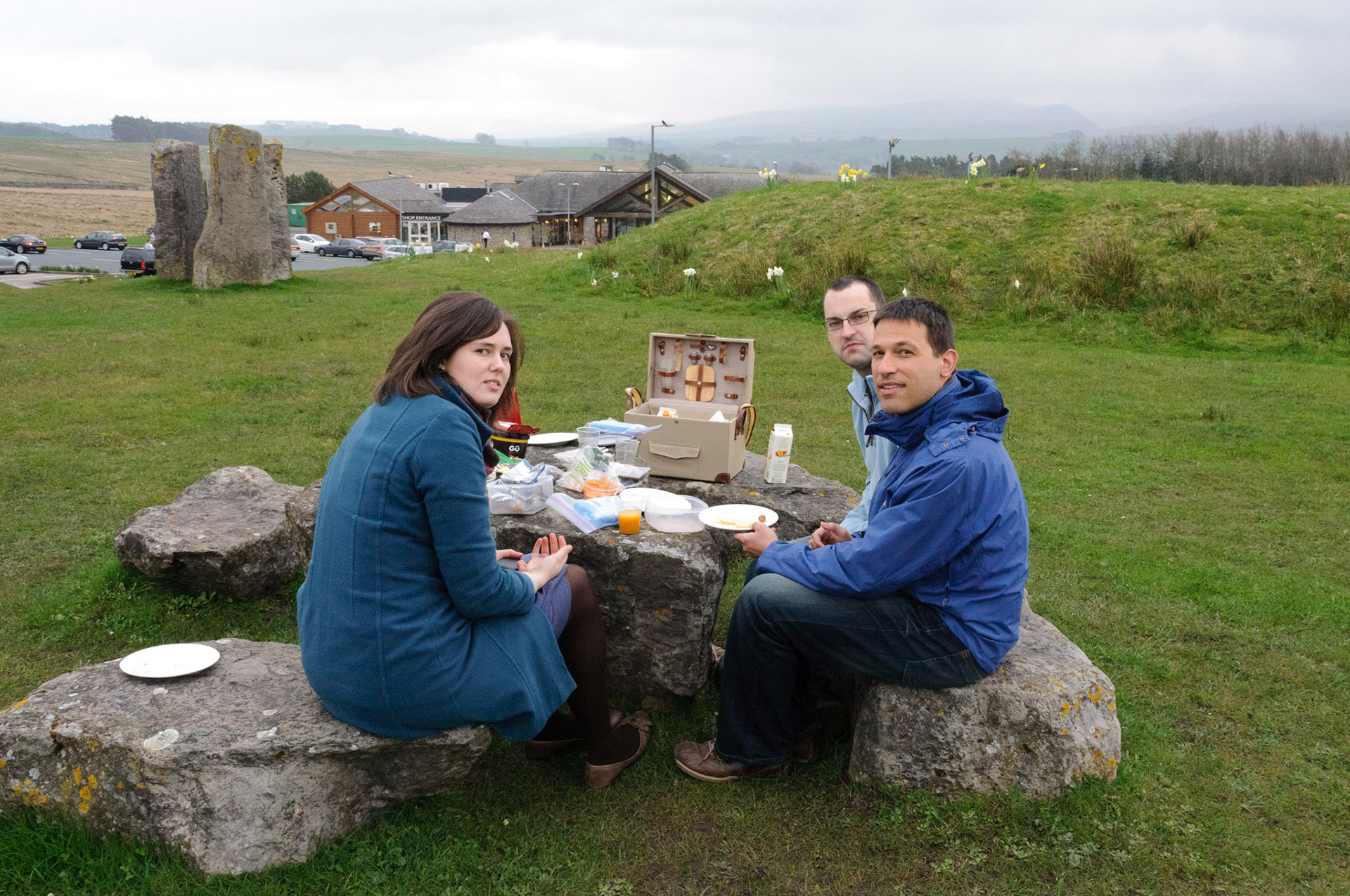 A chilly picnic at Westmorland motorway services.