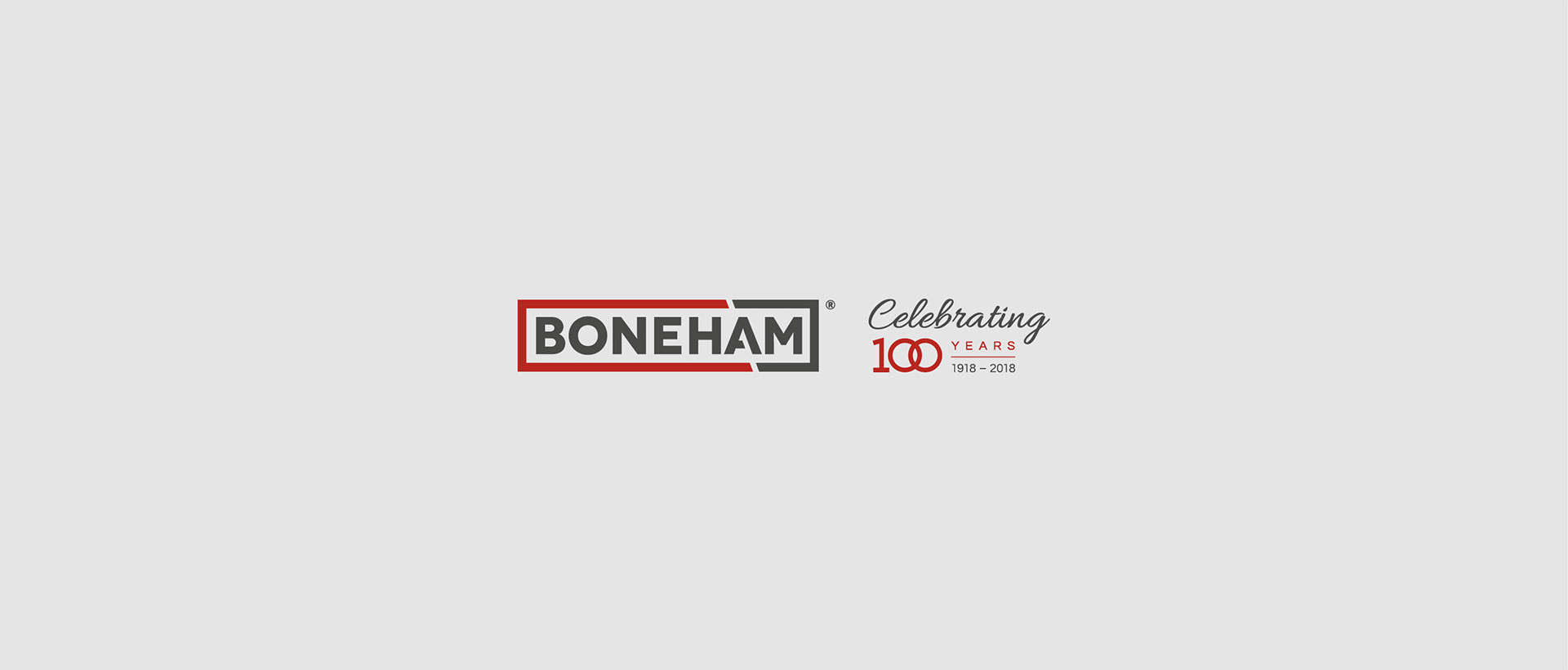 Boneham 100 years anniversary logo design.