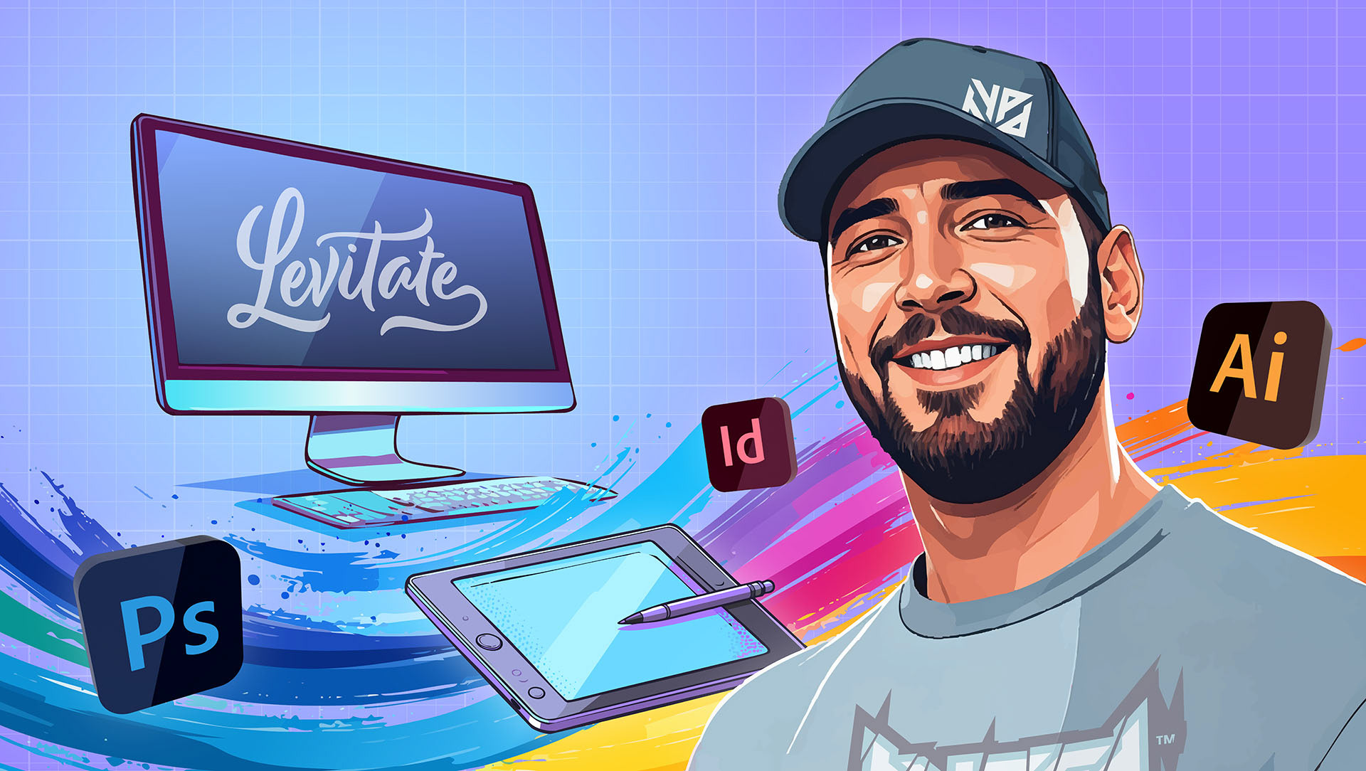 Profile illustration of Mark Leatherland Graphic Designer located in Nottinghamshire