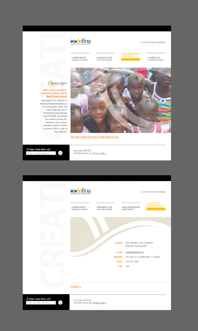 User Interface Design for Infina, LTD.