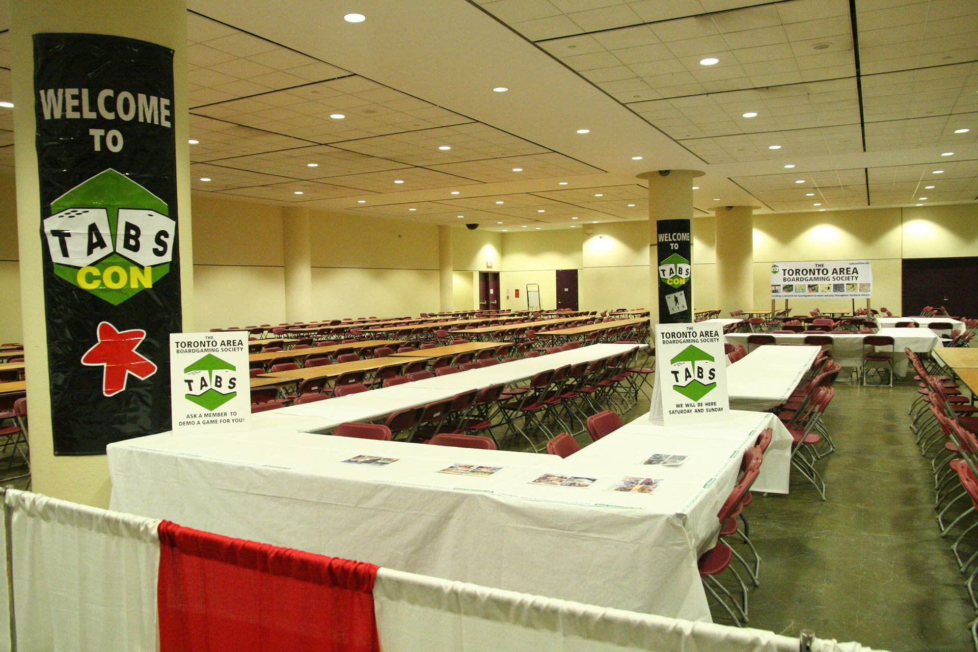 My donated signage and setup for TABS at FanExpo