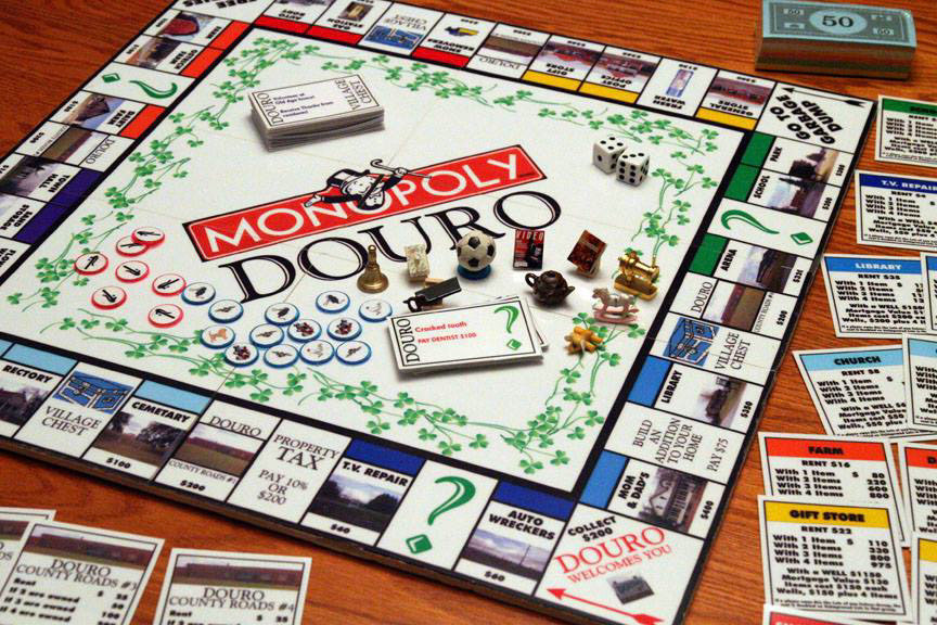 My custom "Monopoly" (Parker Bros) game for my in-laws home town