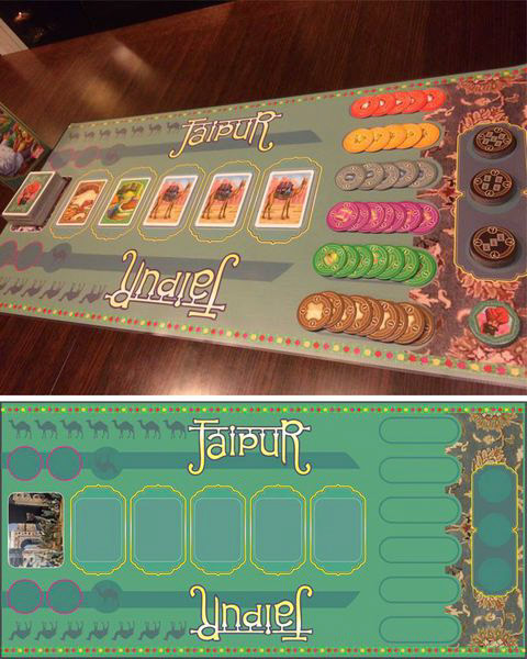 Custom game mat for "Jaipur" (Asmodee)   I upload all of my game mats to BGG for anyone who would like to print their own copy.