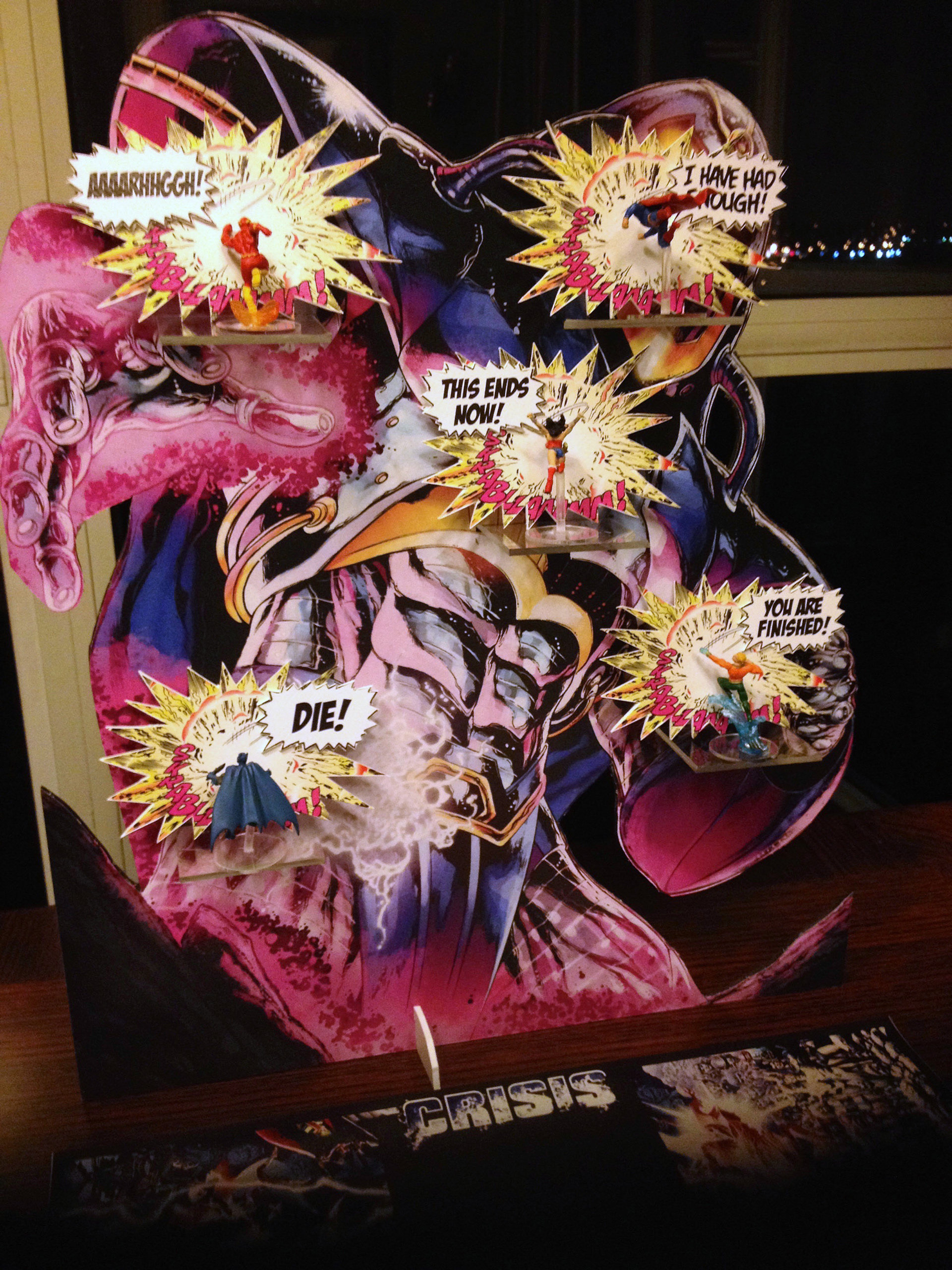 Anti Monitor backdrop with clear shelves for the "Crisis on Infinite Earths" expansion (Cryptozoic)