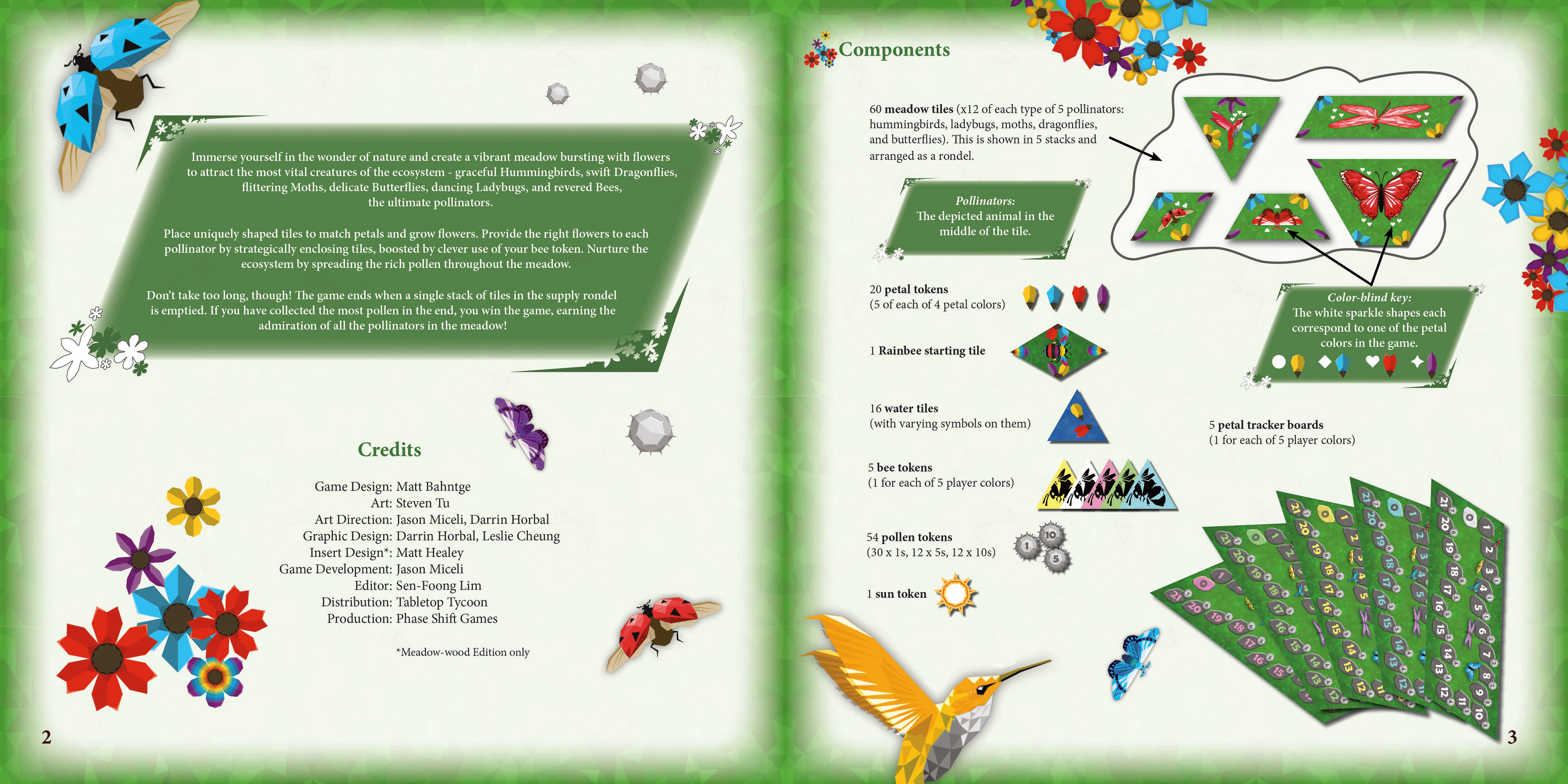 Rulebook layout for board game.