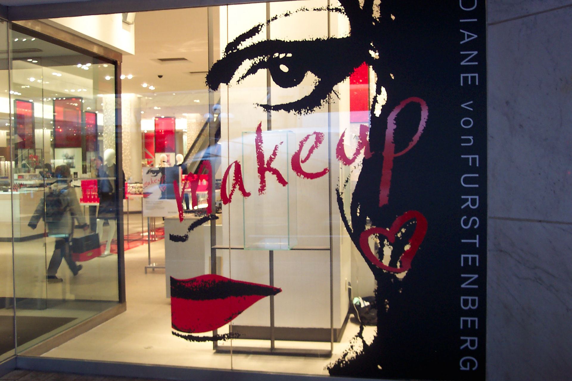 I received a compliment from Diane von Furstenburg for this graphic.  The main credit goes to the store's Visusal Display Manager who came up with the idea.