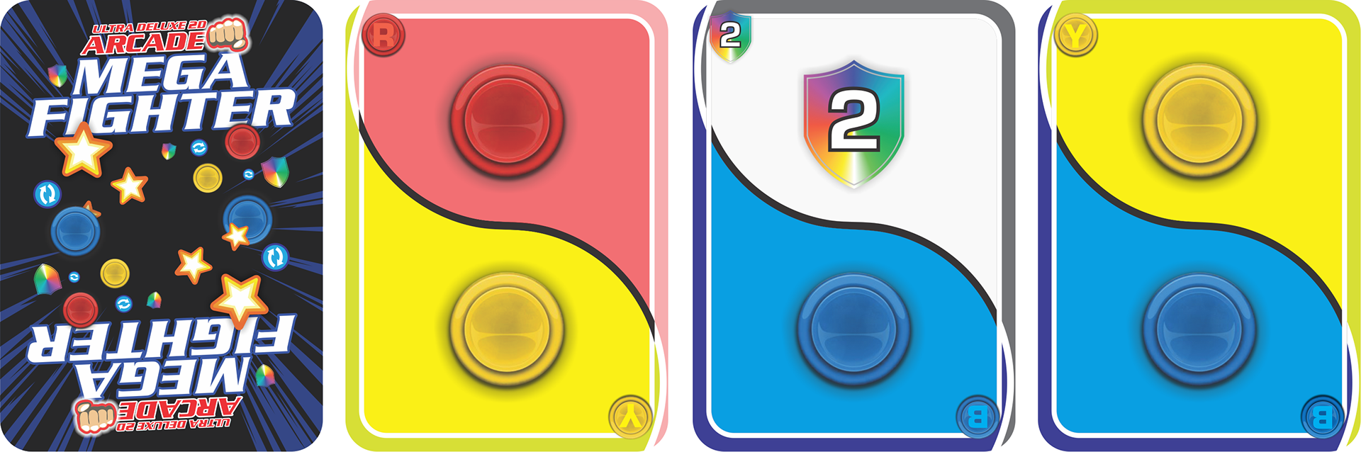 Earlier version of cards for Mega Fighter.