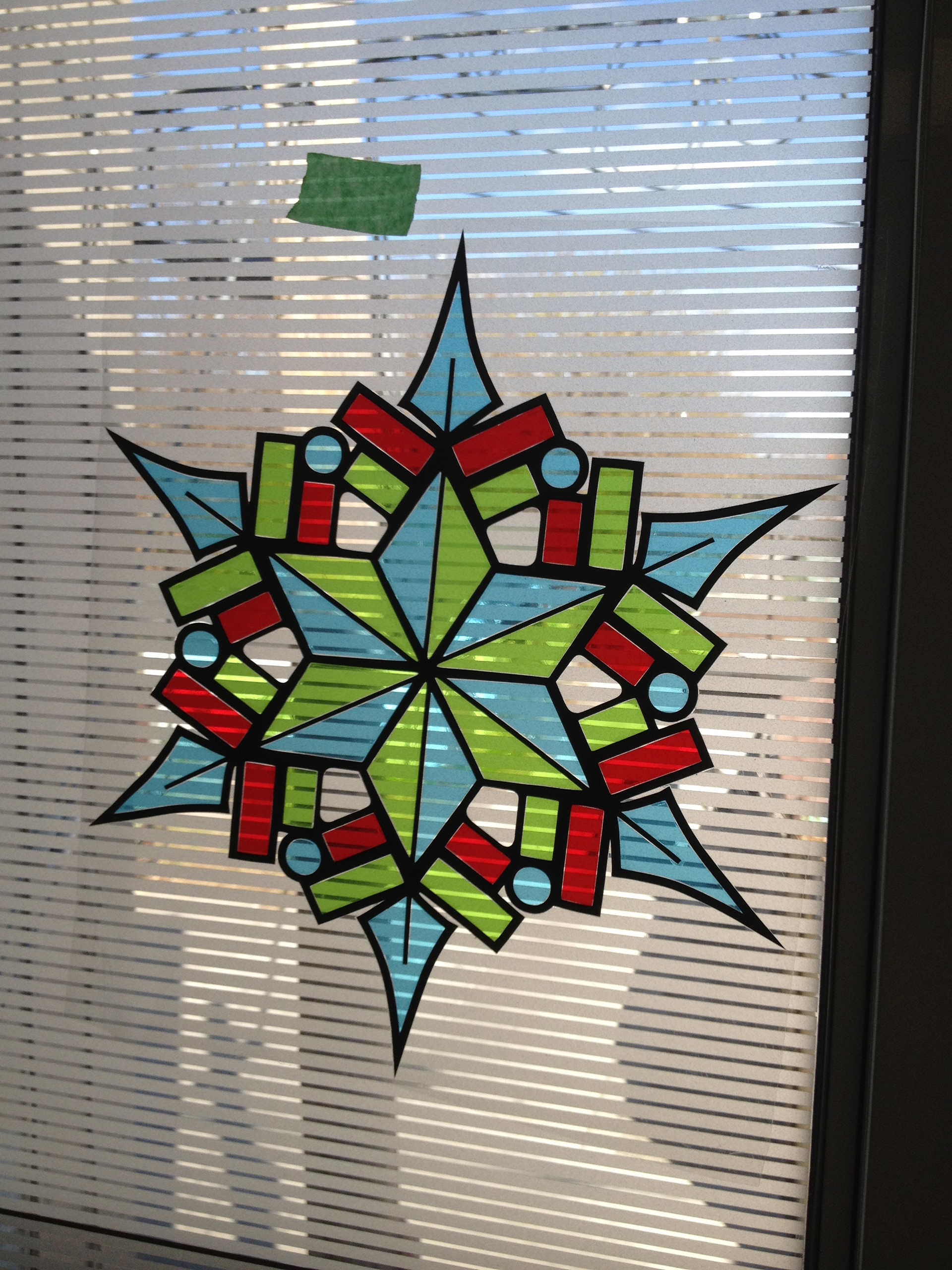 Stained glass effect and design.