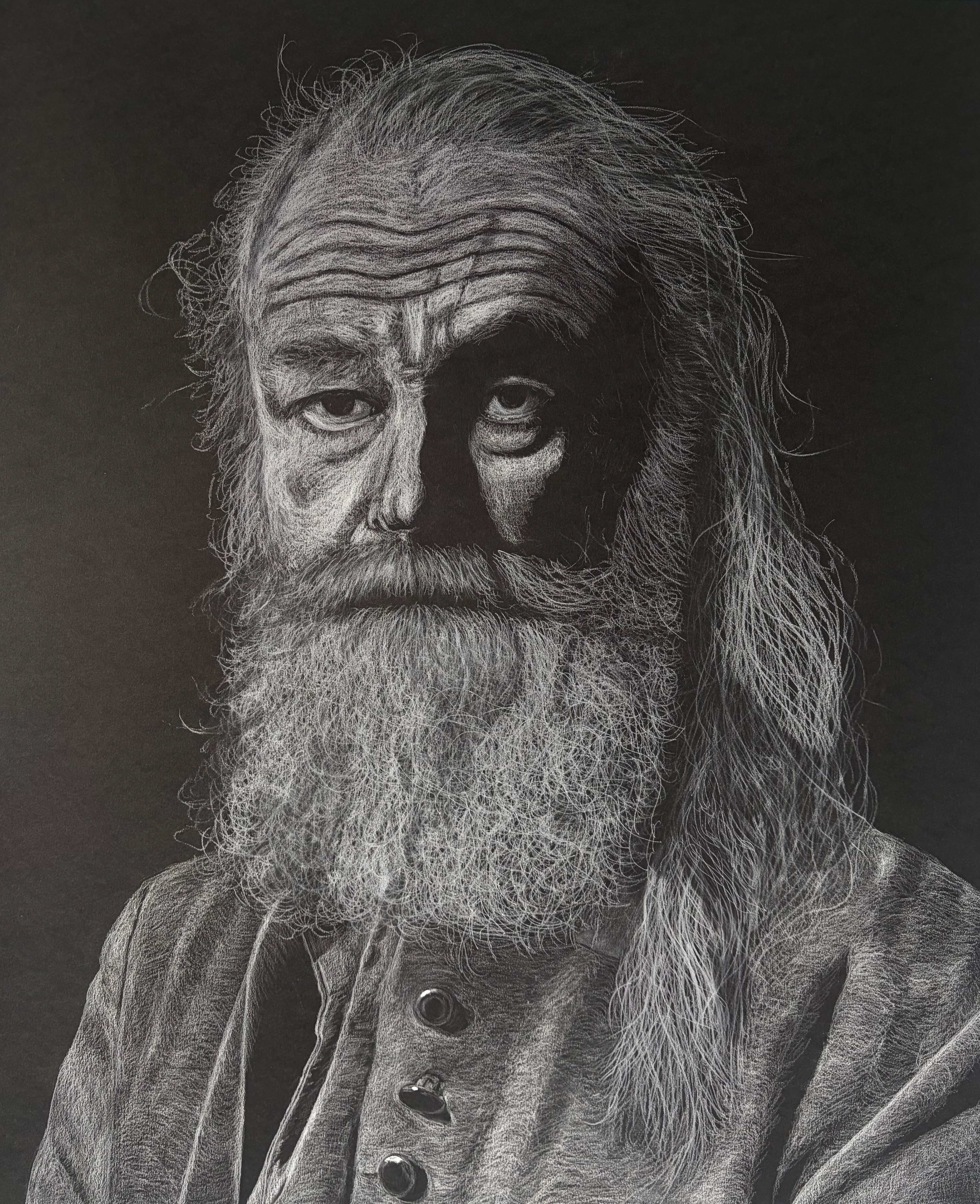 Theodore [2026] | Ink Pen and Pastel Pencil on Paper | 65 x 73cm, Framed