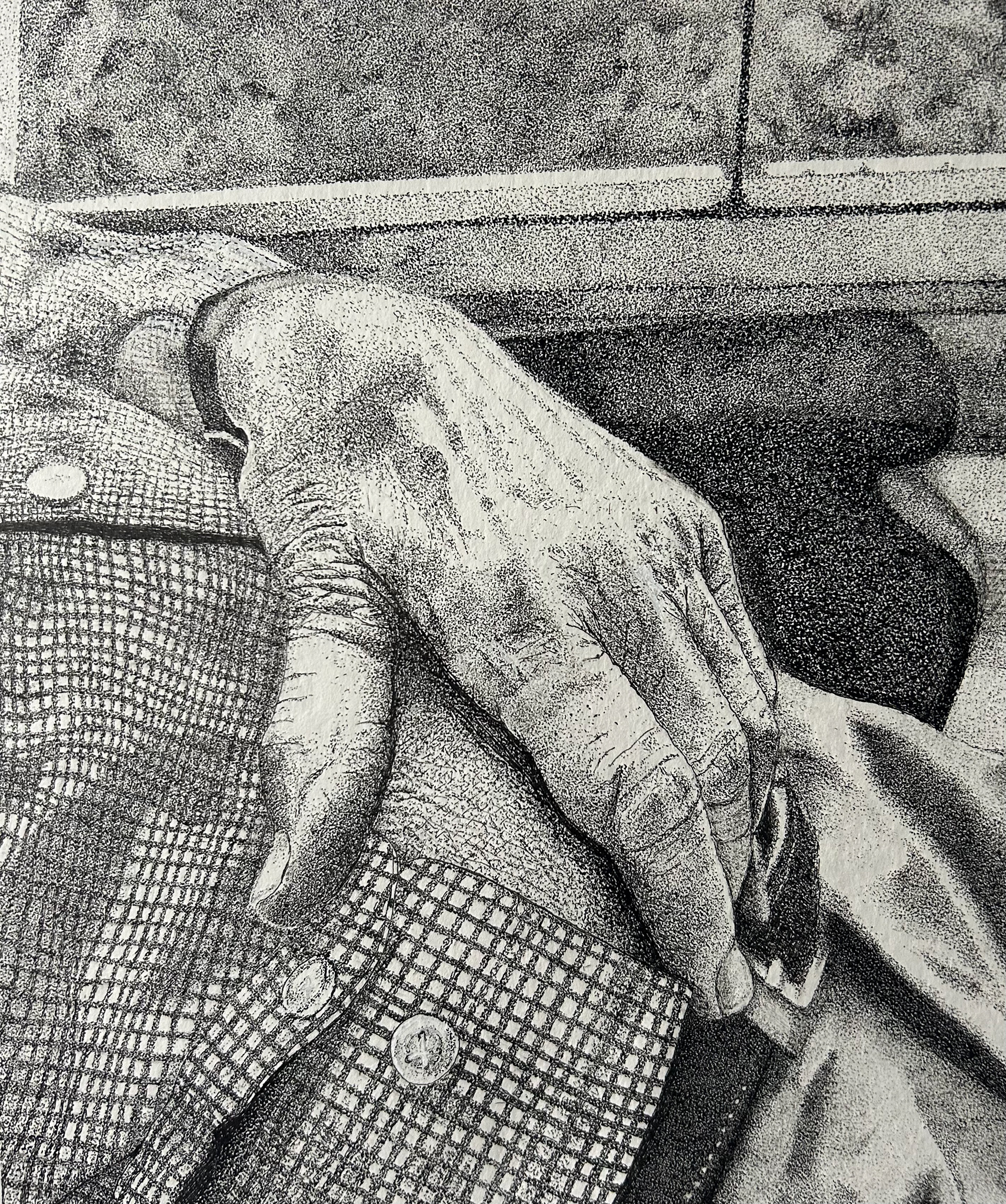 Napping [2025] | Ink Pen on Paper | 31.5 x 39.5cm, Framed | SOLD