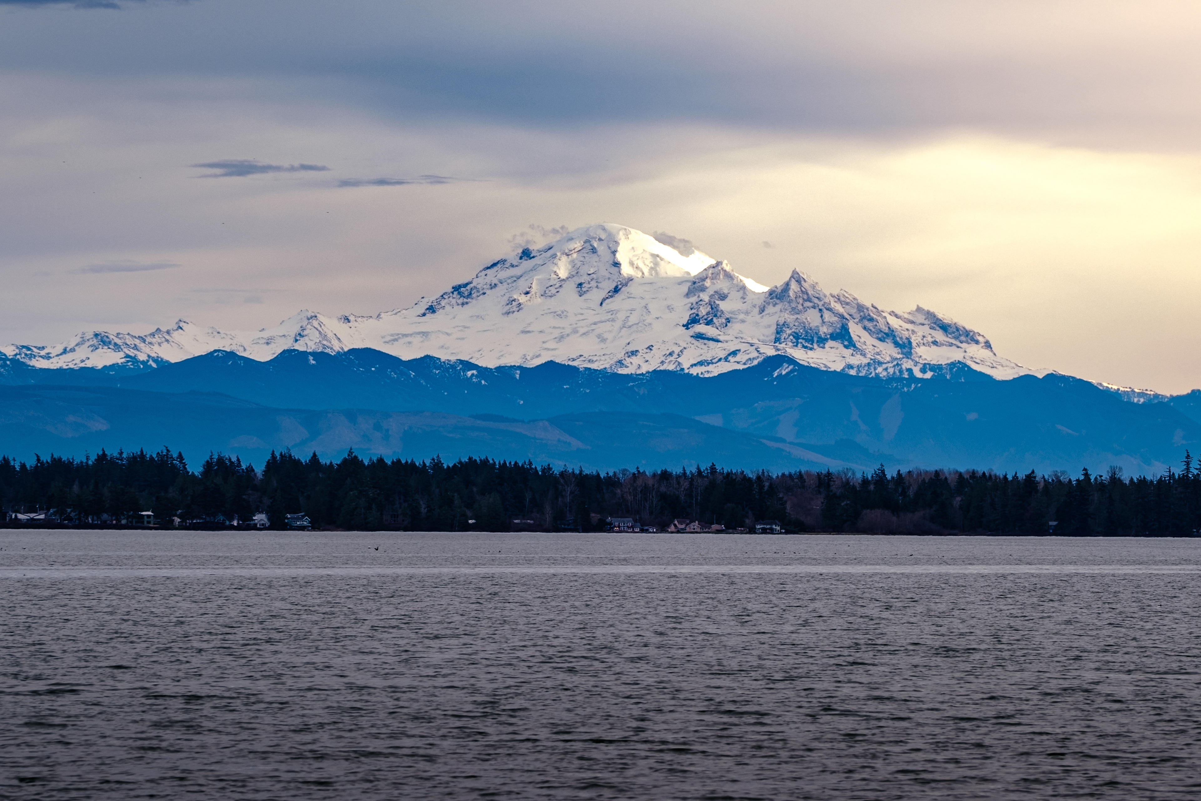 Mt. Baker looms large over Drayton Harbor