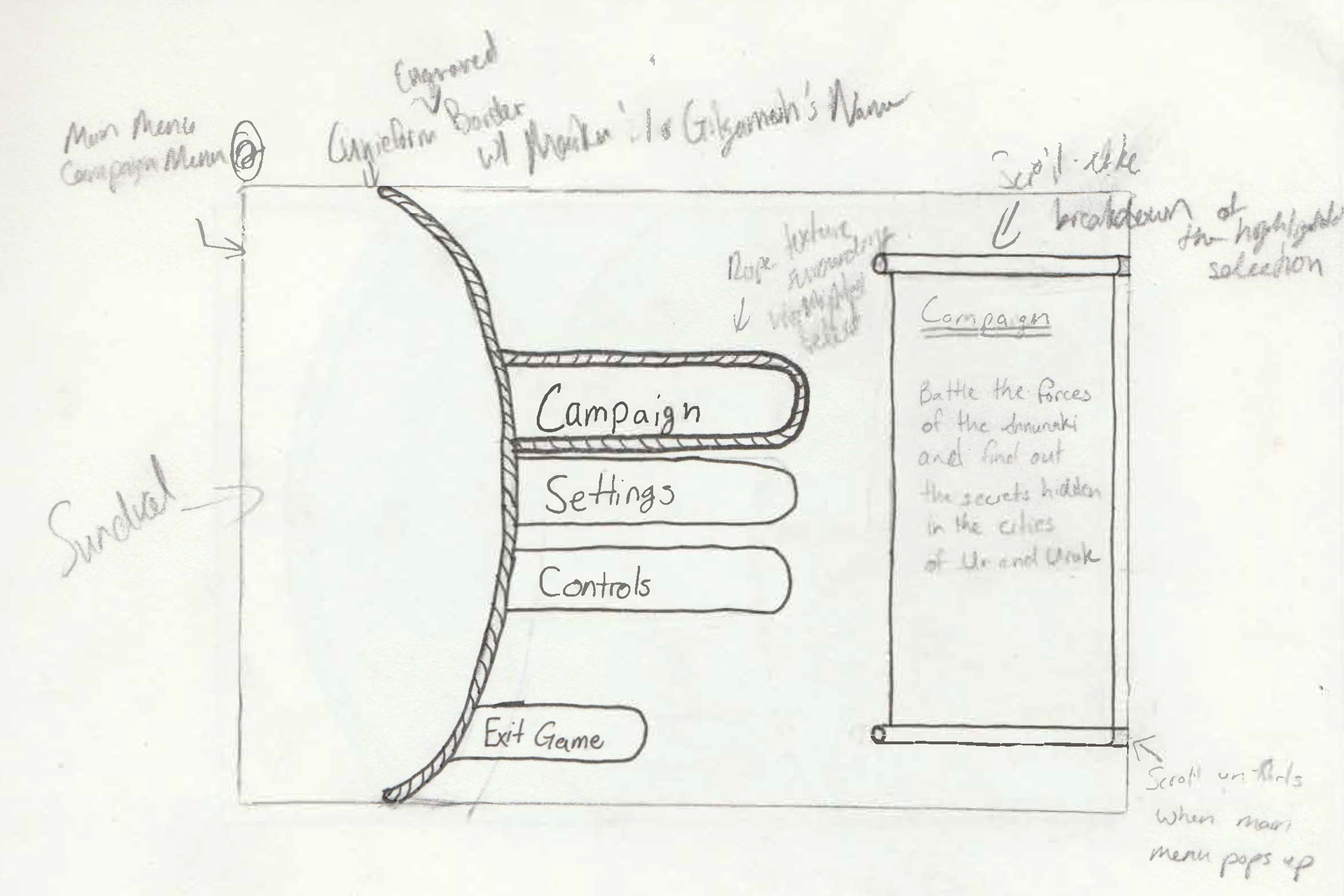 Main Menu Sketch