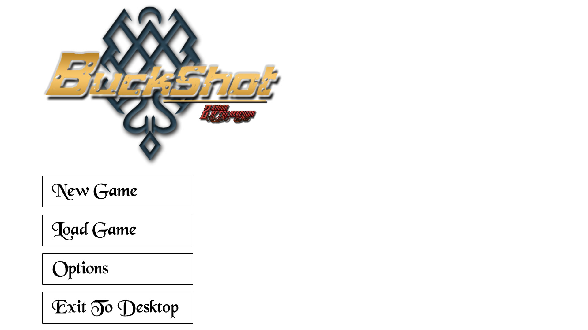 Buckshot Wireframe: Main Menu