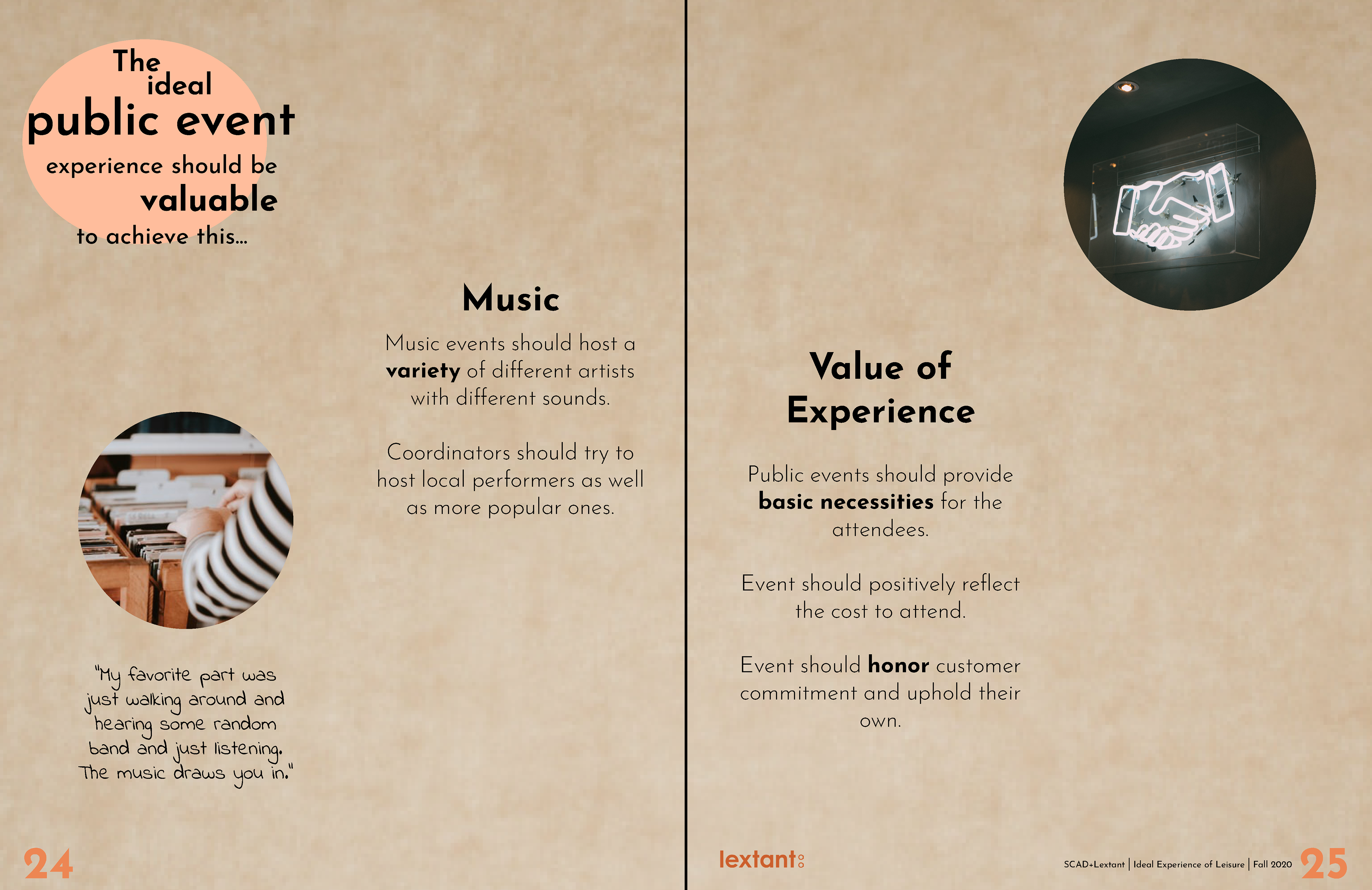 The Ideal Experience of Leisure: Public Events - Music/Value of Experience