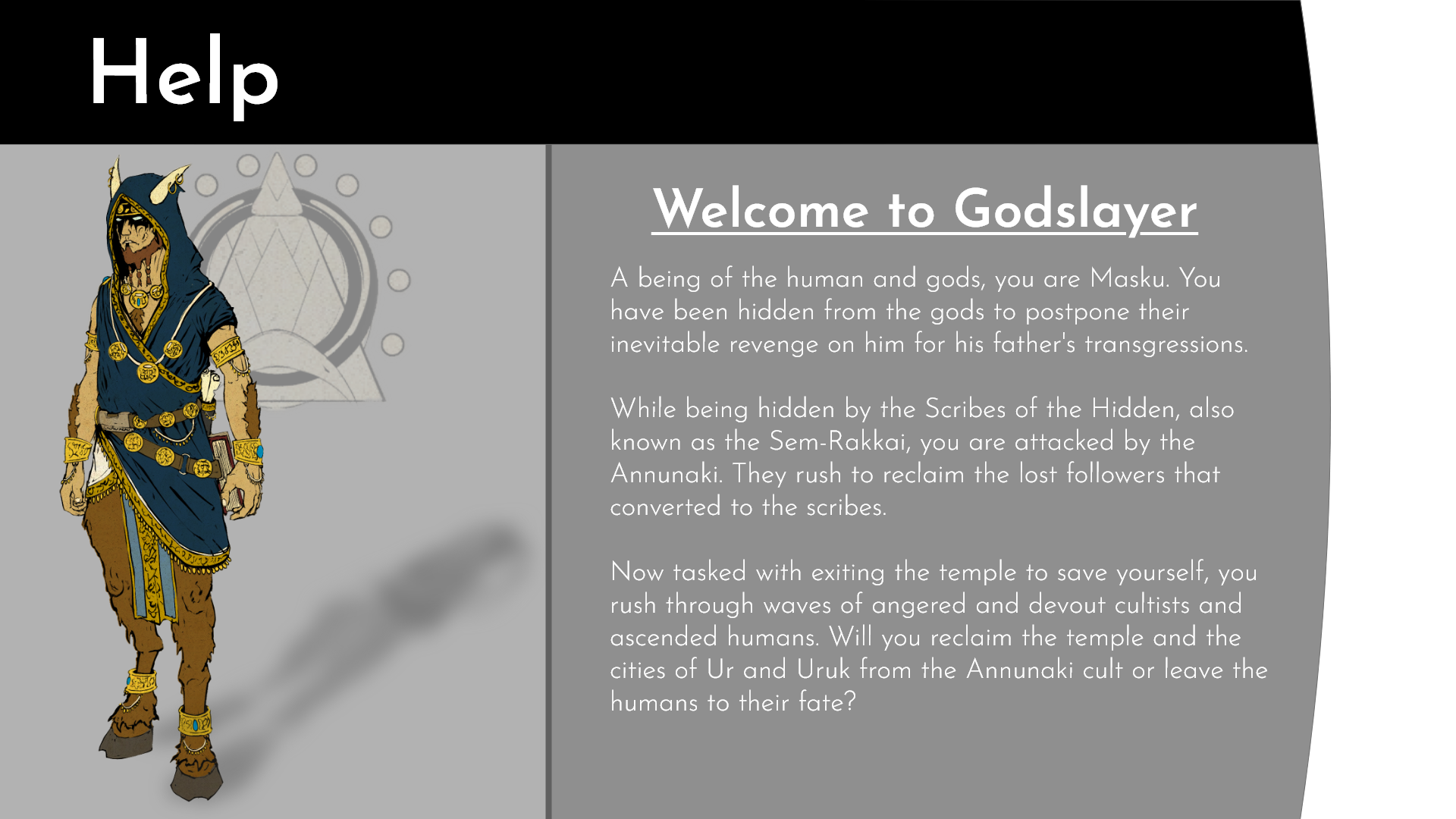 Godslayer - Options - Help
