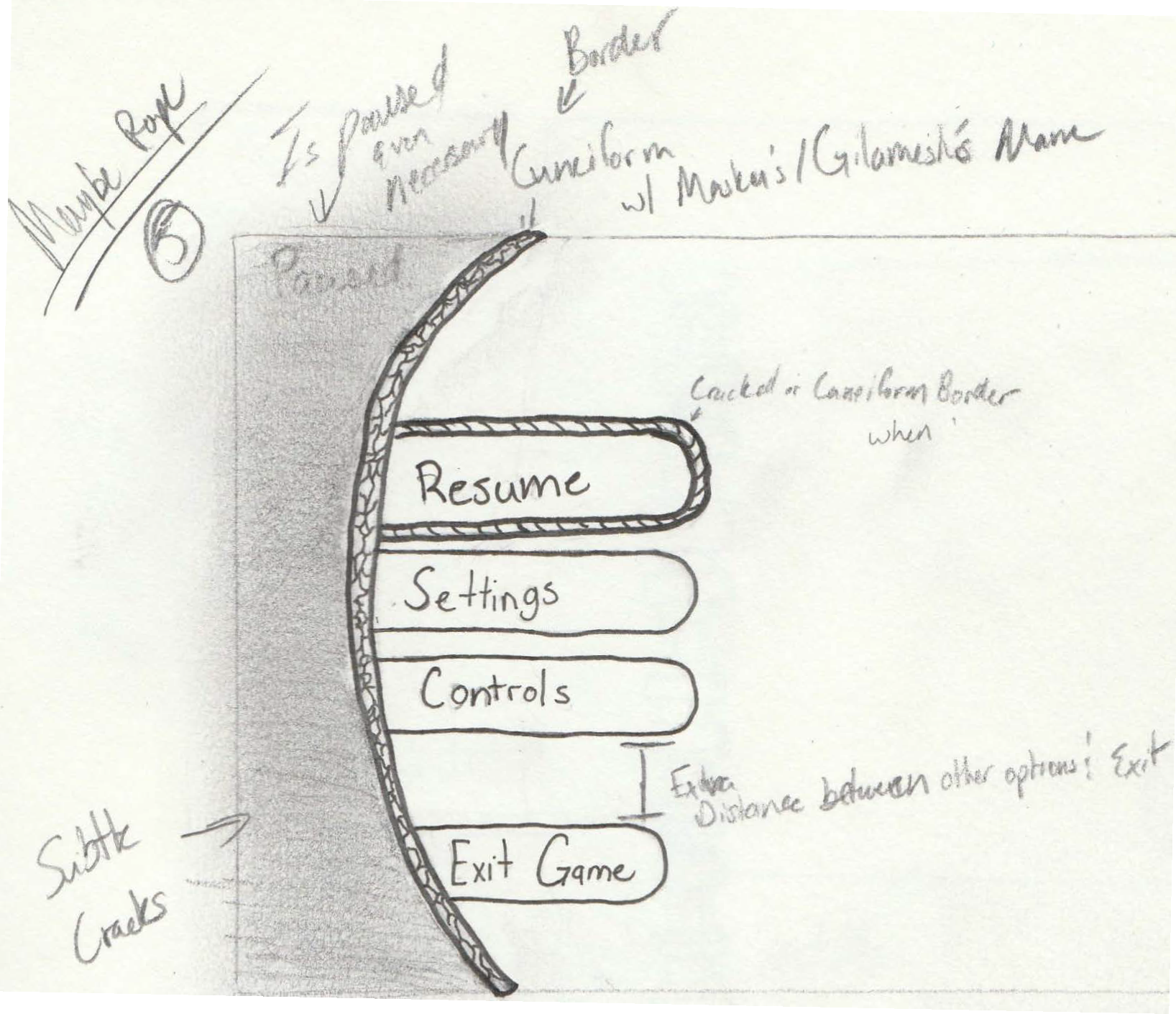 Pause Menu Sketch