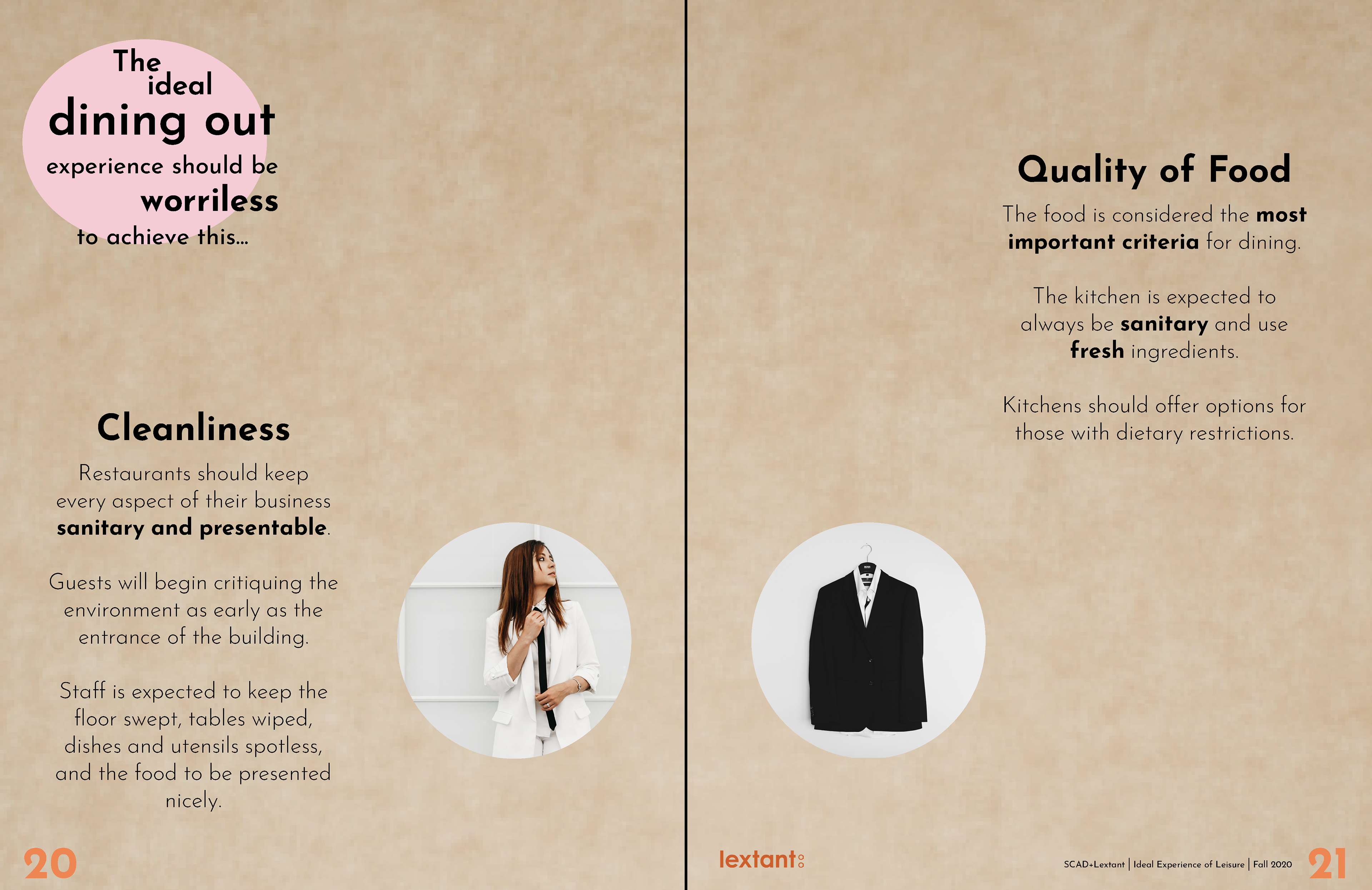 The Ideal Experience of Leisure: Dining Out - Cleanliness/Quality of Food