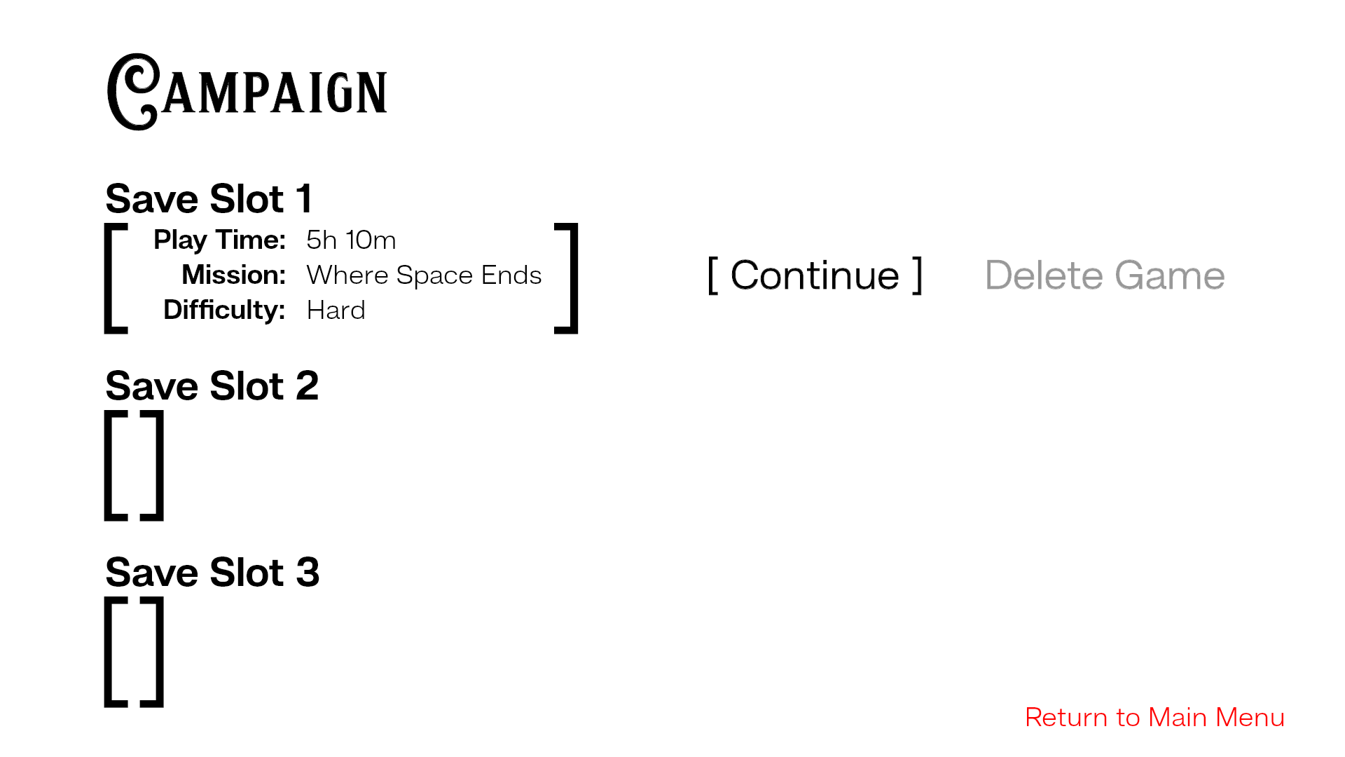 Wireframe - Campaign Menu Horizontal Bars