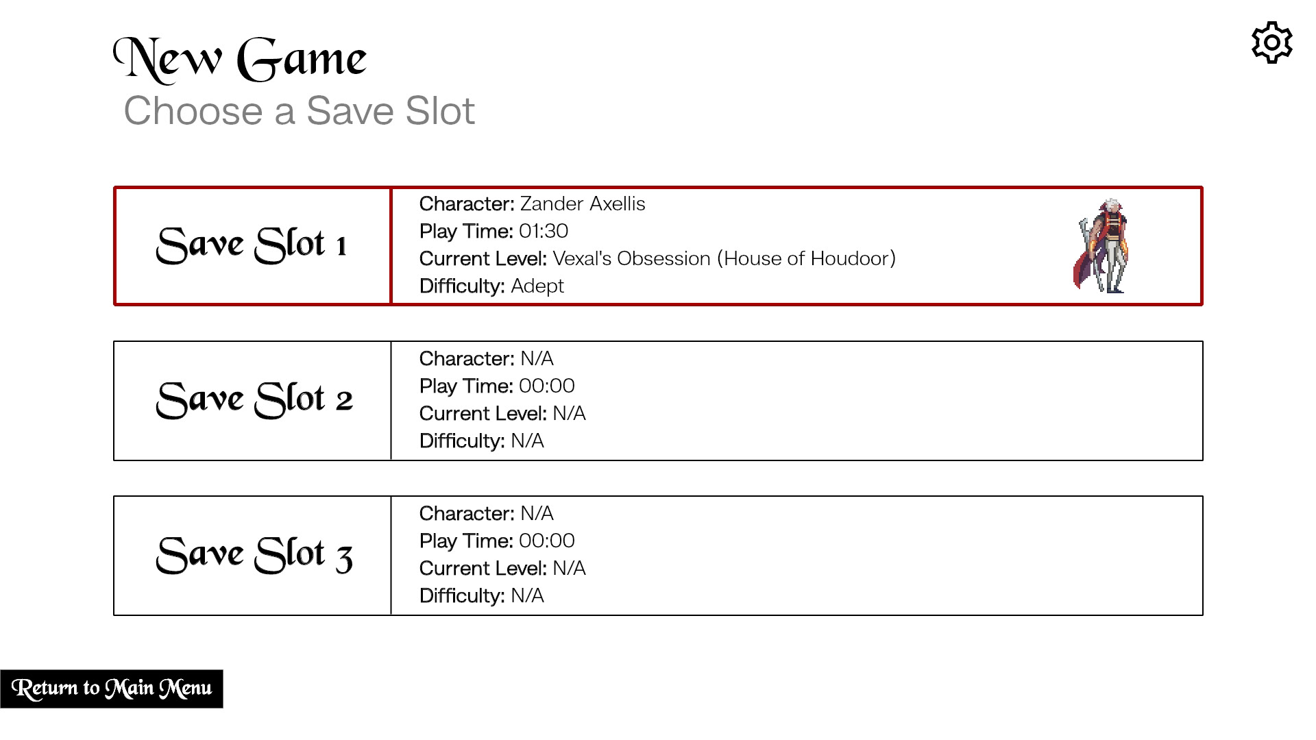 Buckshot Wireframe: New Game
