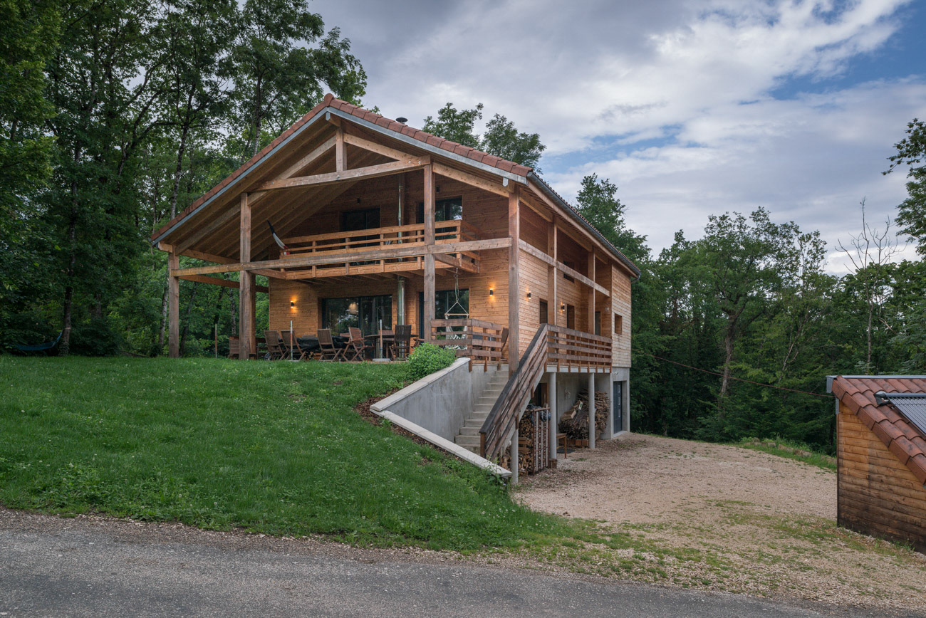 Maison individuelle ossature bois, Villeneuve les Charnod, agence Archibulle.