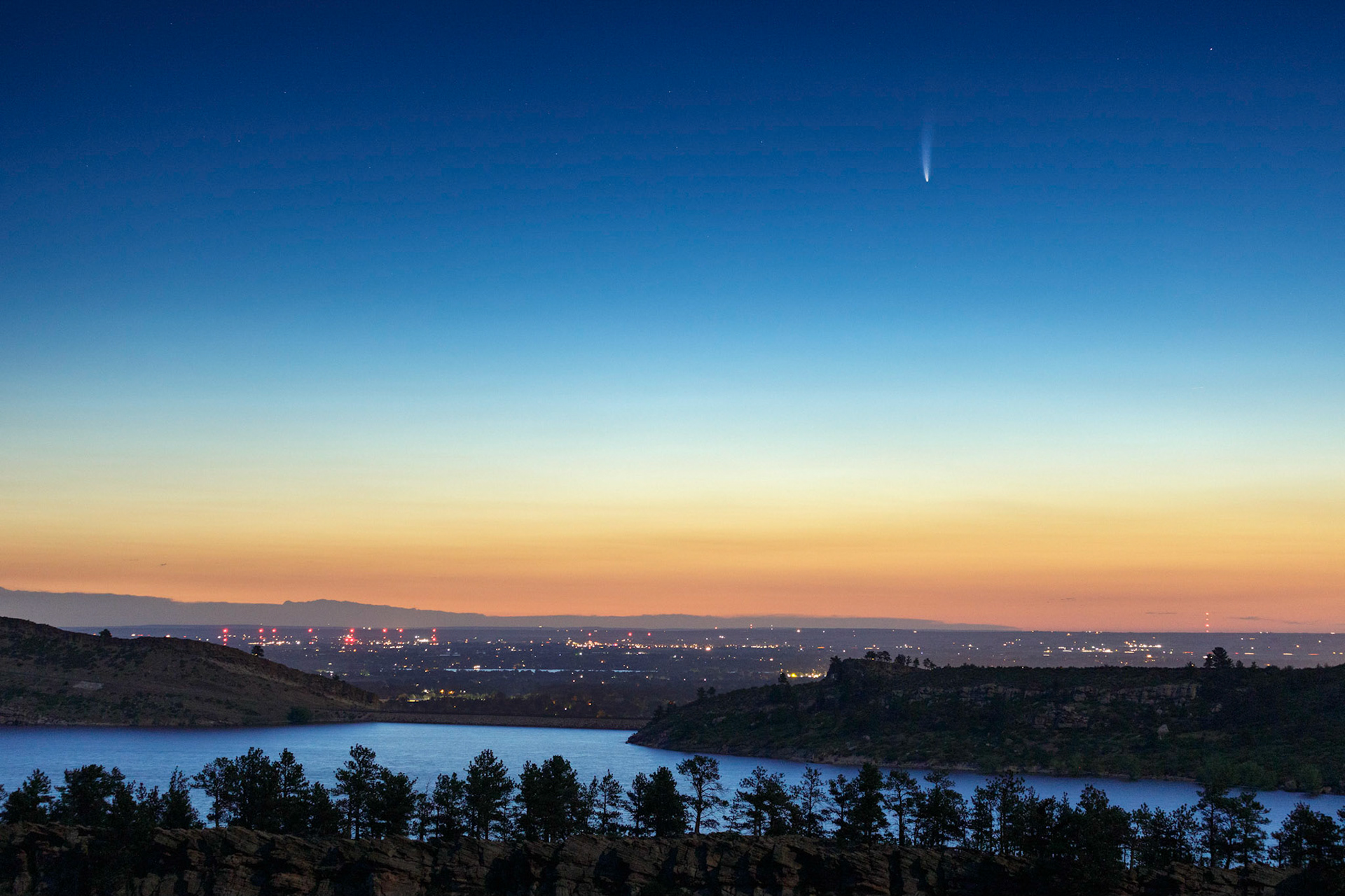 "Comet NEOWISE Rising over Fort Collins" (Horsetooth Reservoir, Larimer County, CO)