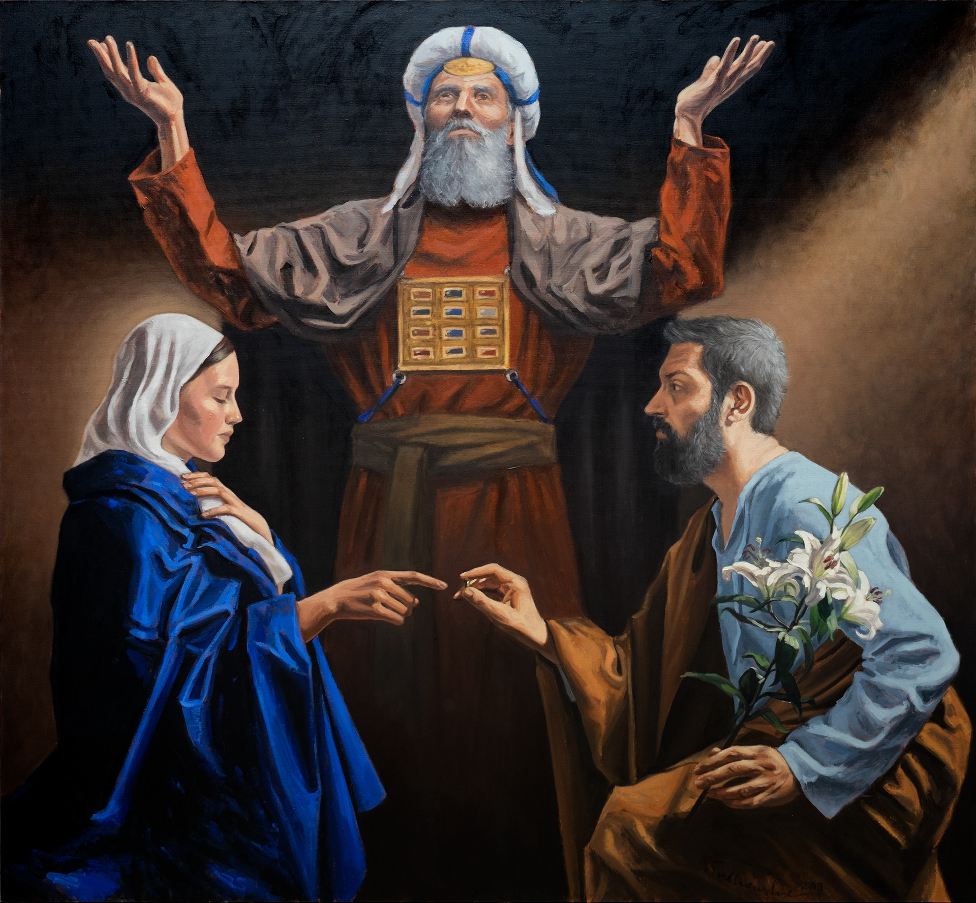 Radość 1. Zaślubiny Maryi i Józefa. – obraz olejny na płótnie 130 x 120 cm   /PRIVATE COLLECTION/