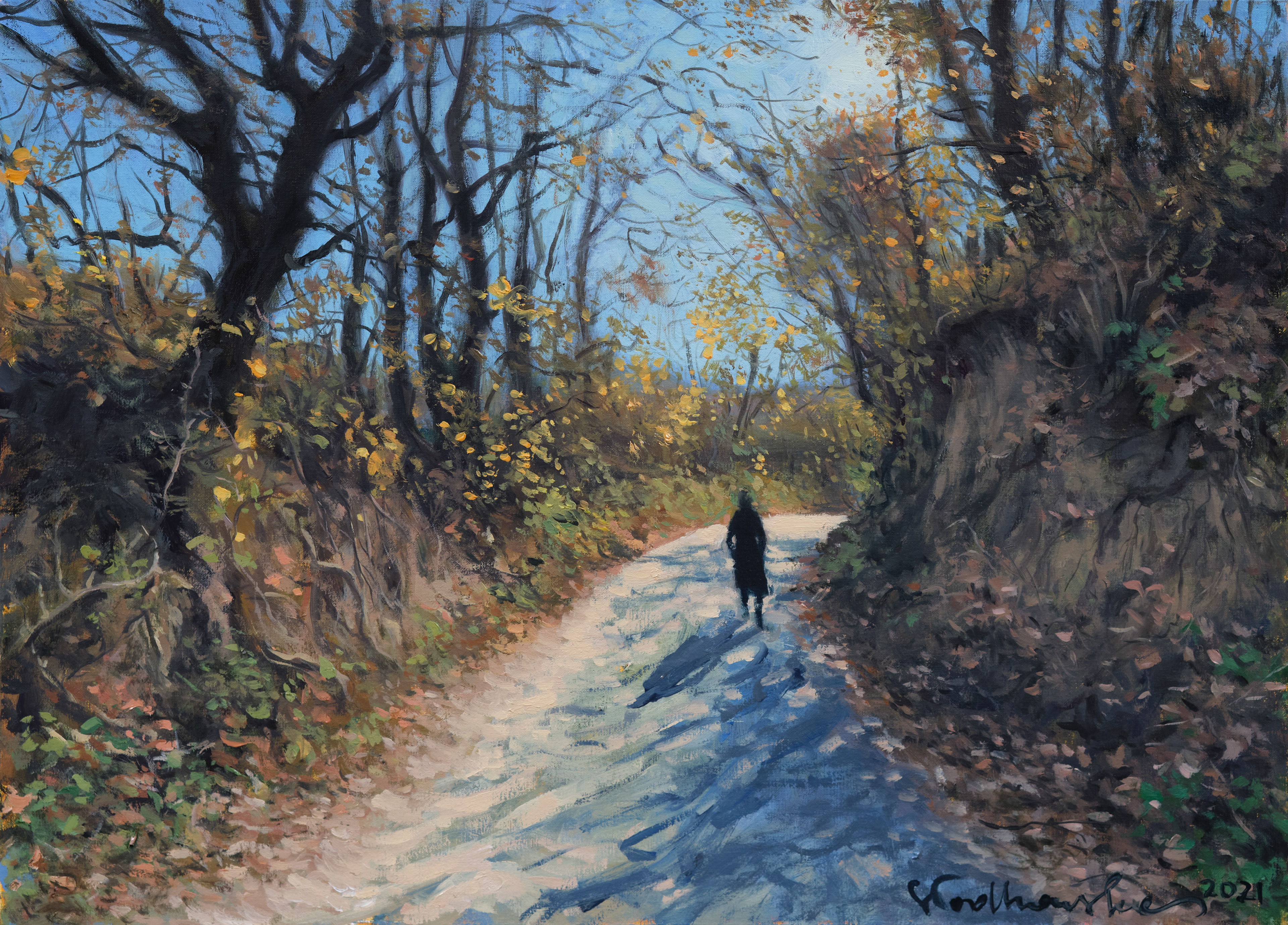 Listopad w świętokrzyskim. Wąwóz w Mychowie. – obraz olejny na płótnie 46 x 33 cm   /PRIVATE COLLECTION/