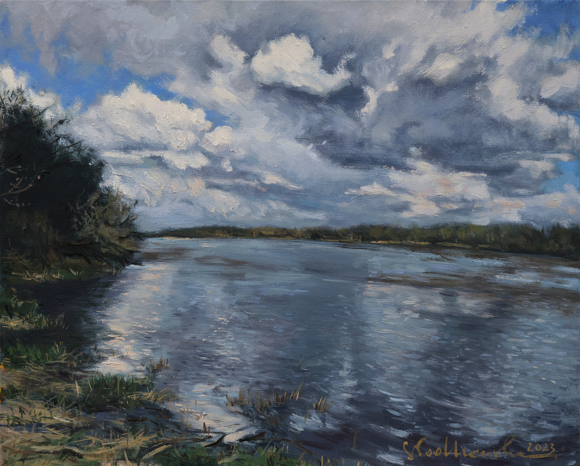 Okolice Solca, Kłudzie 3. – obraz olejny na płótnie 41 x 33 cm