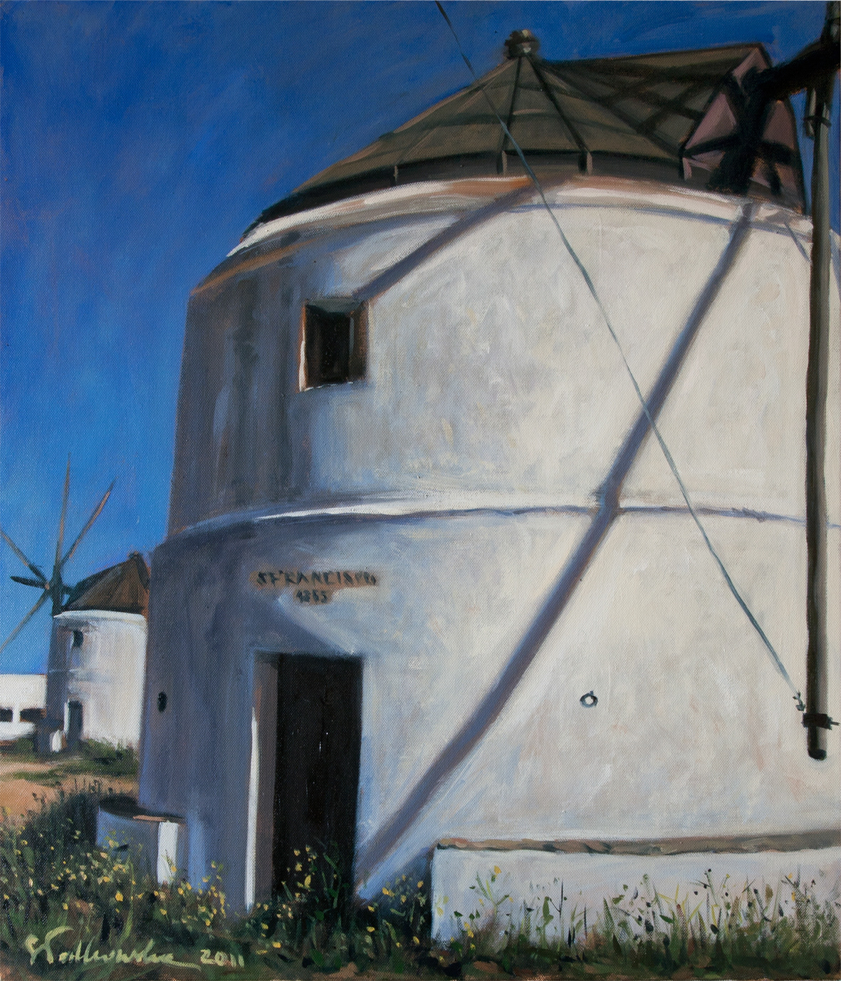 Windmills in Vejer – obraz olejny na płótnie 50 x 60 cm   /PRIVATE COLLECTION/