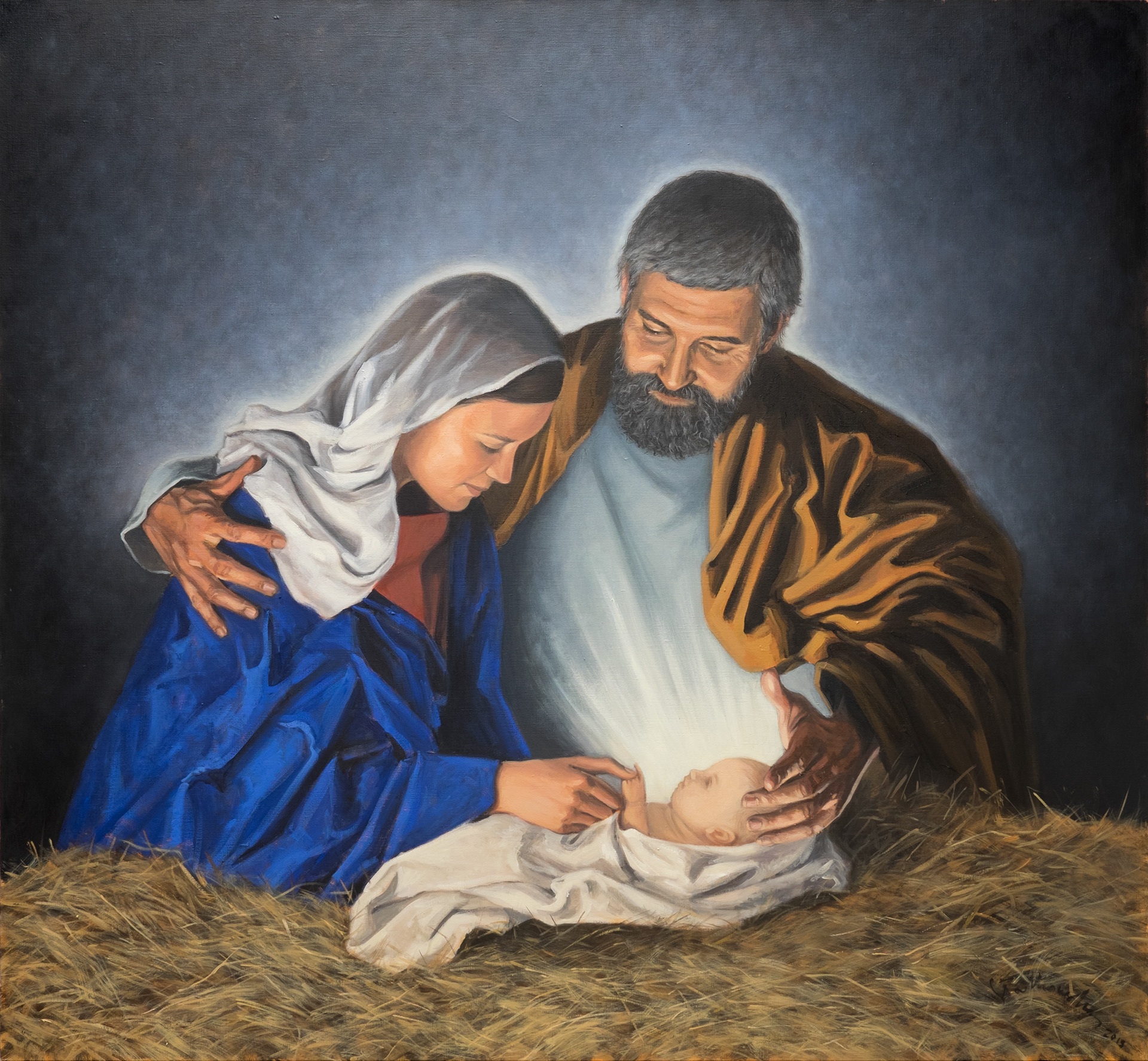 Radość 3. Narodziny Dzieciątka Jezus. – obraz olejny na płótnie 130 x 120 cm   /PRIVATE COLLECTION/