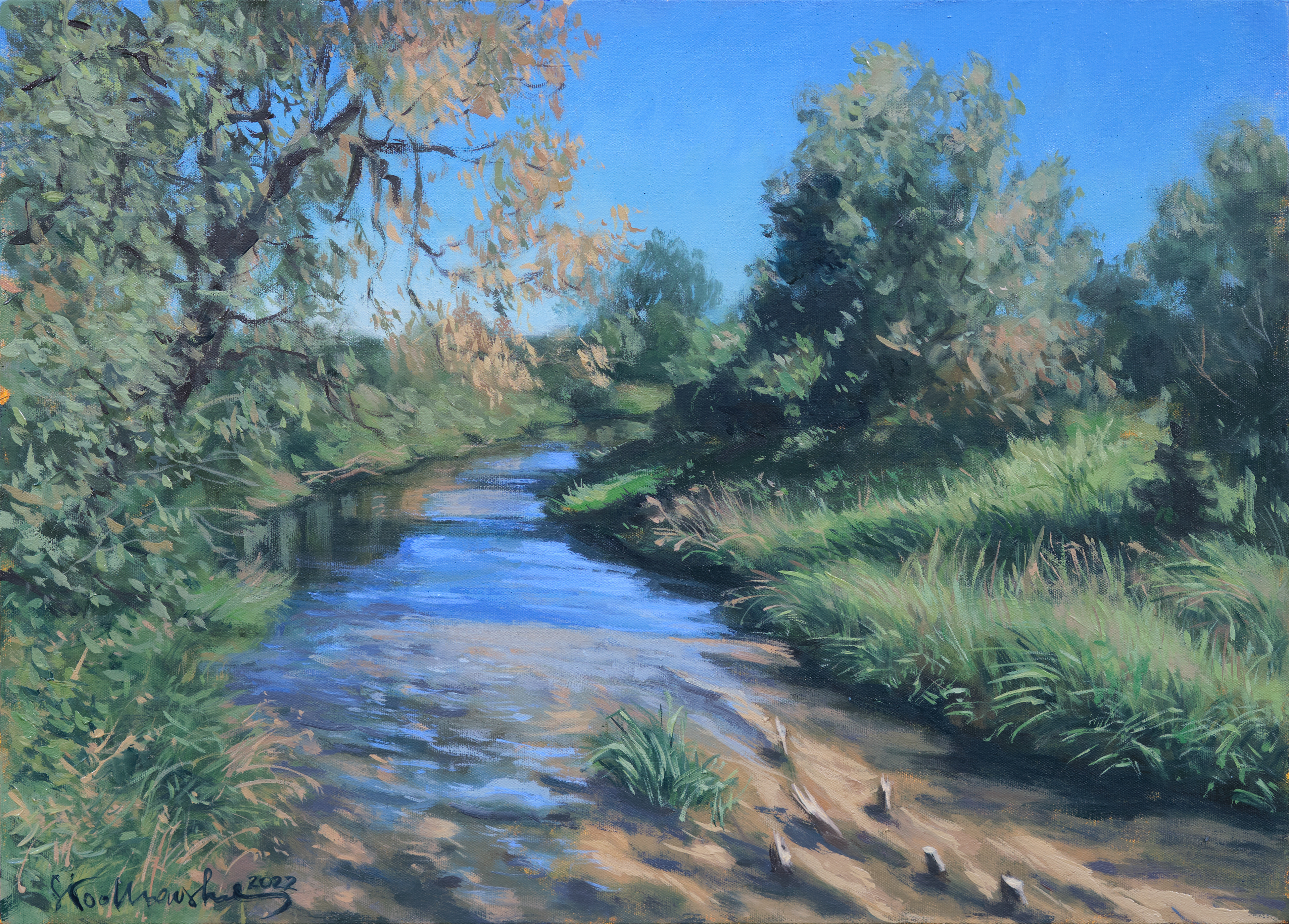 Rzeczka Mierzawa, świętokrzyskie. – obraz olejny na płótnie 46 x 33 cm   /PRIVATE COLLECTION/