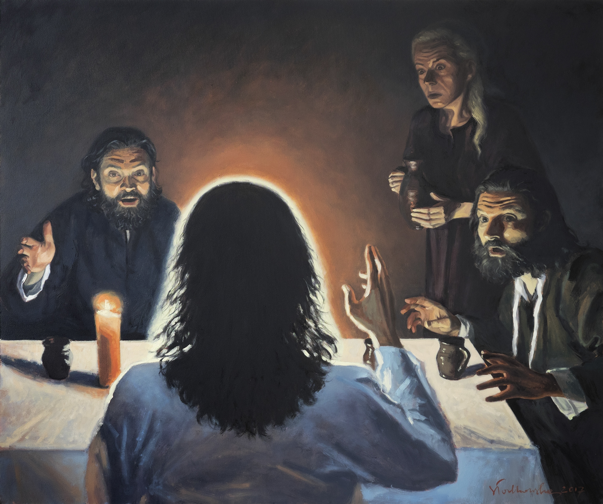 Wieczerza w Emmaus. – obraz olejny na płótnie 120 x 100 cm