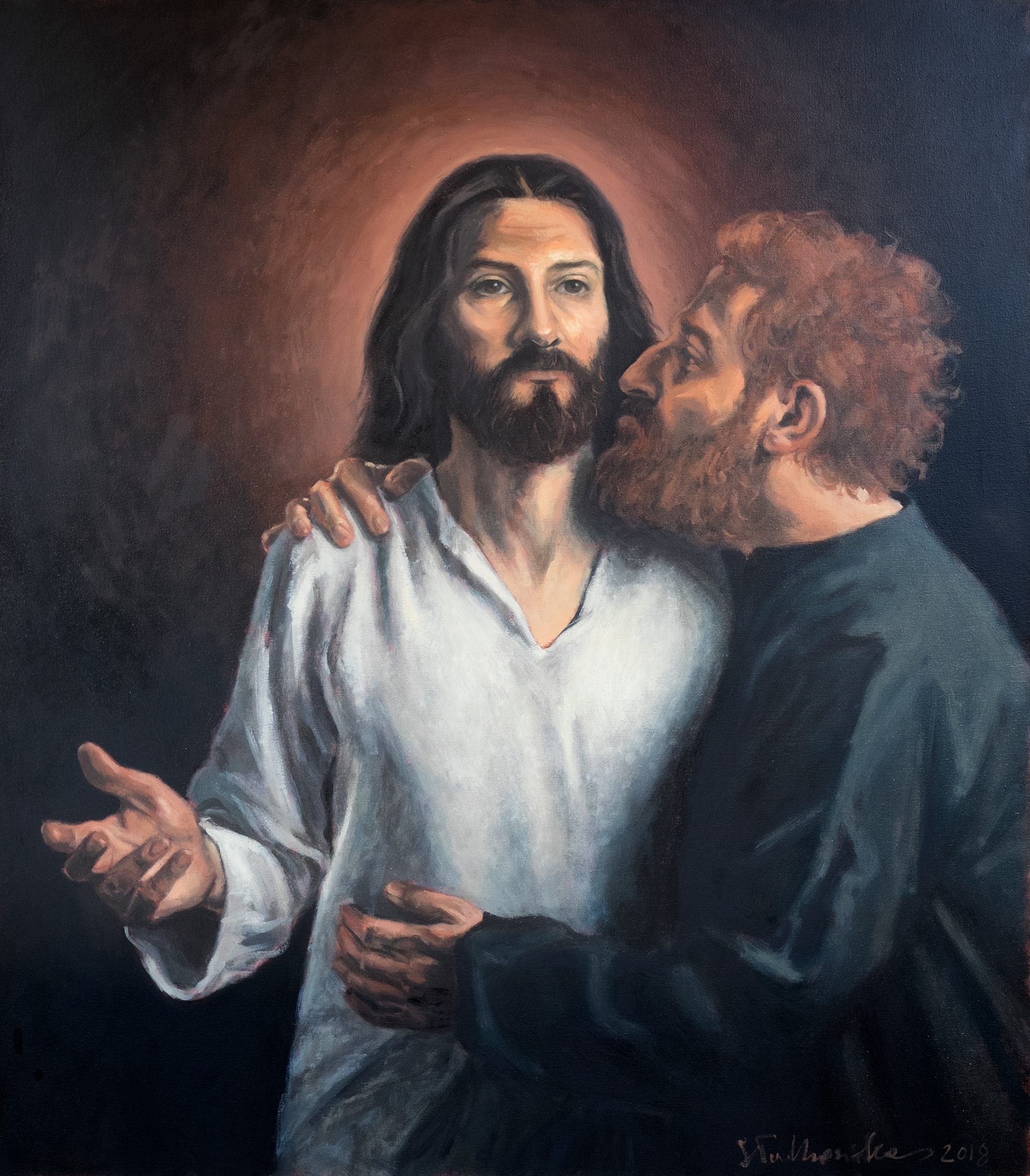 Pocałunek Judasza 1. – obraz olejny na płótnie 70 x 80 cm   /PRIVATE COLLECTION/