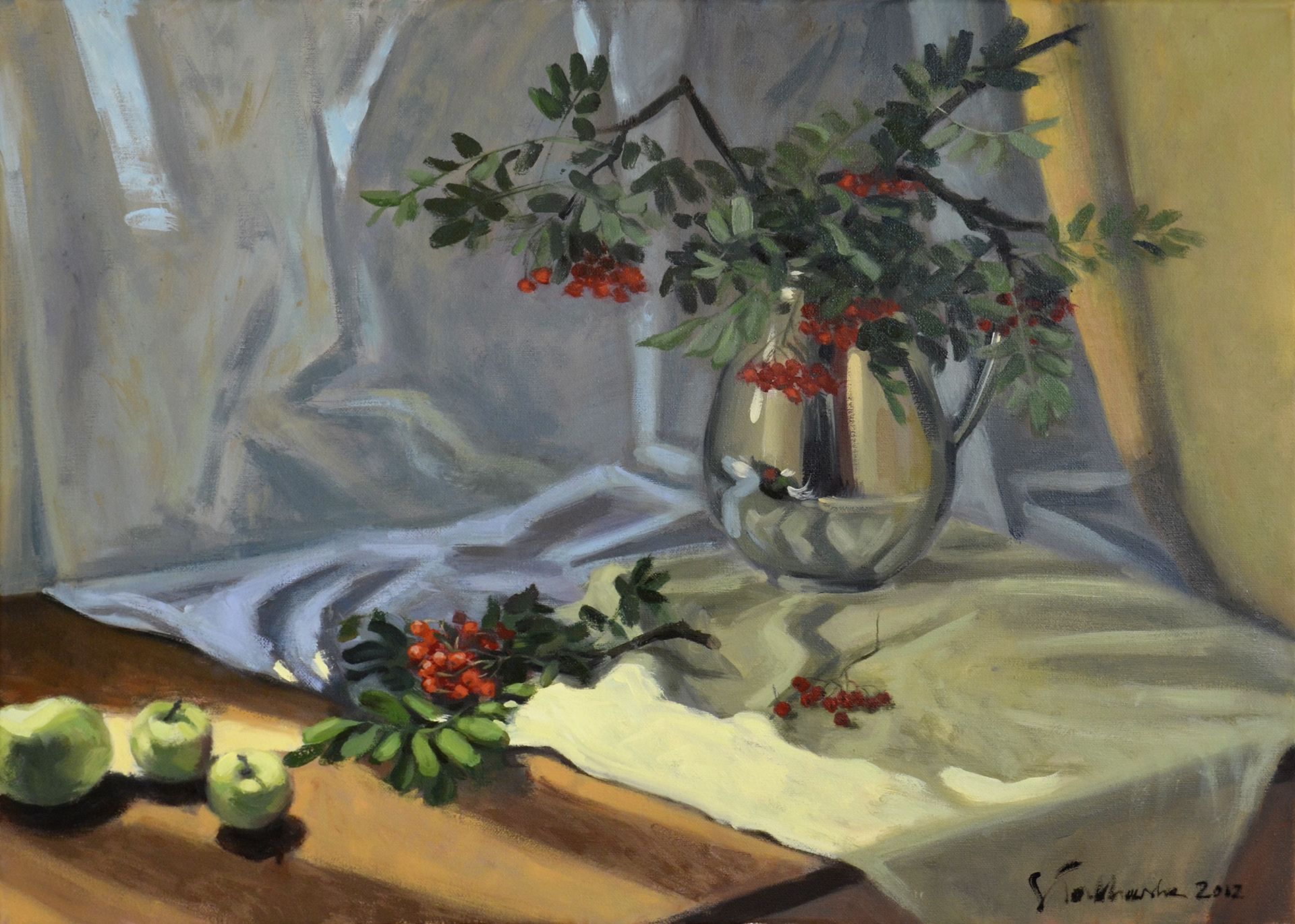 Still life with rowan - obraz olejny na płótnie 73 x 54 cm   /PRIVATE COLLECTION/