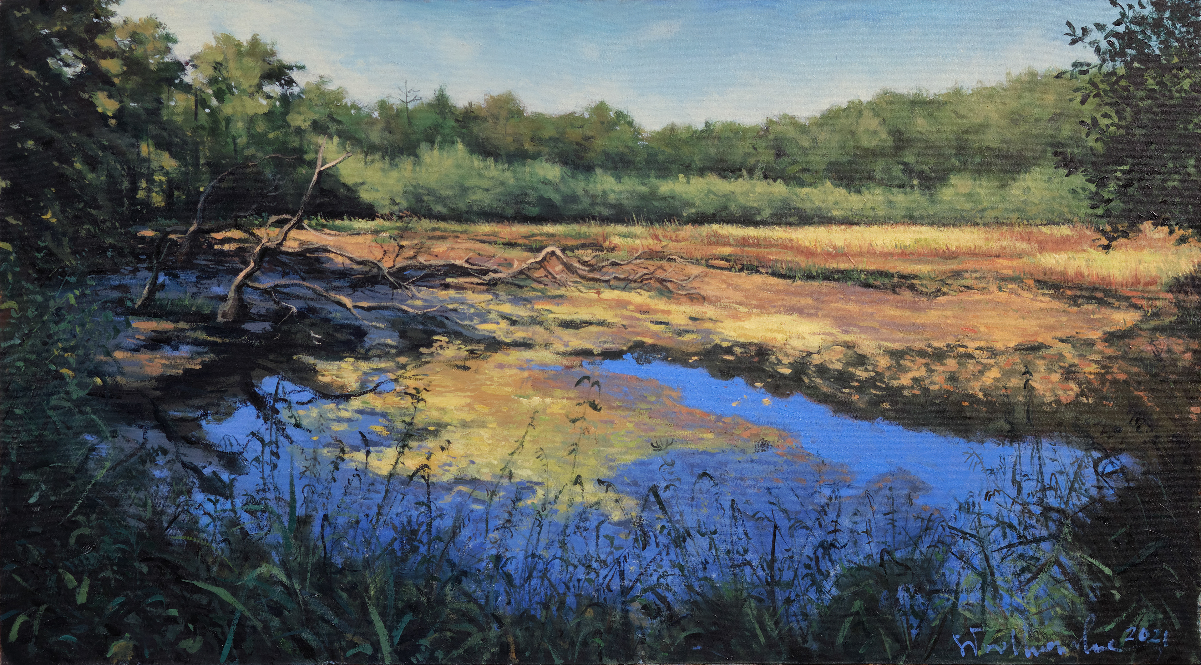 Wrzesień w majątku Bukowiec. – obraz olejny na płótnie 90 x 50 cm