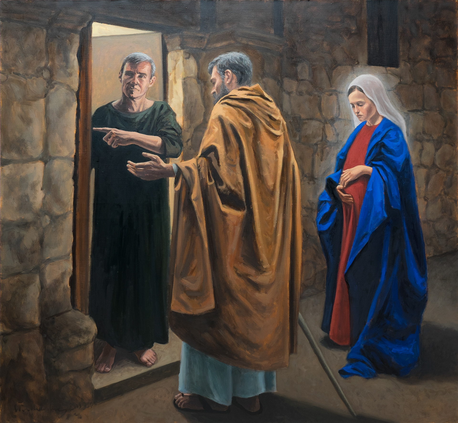 Smutek 2. Poszukiwanie noclegu w Betlejem. – obraz olejny na płótnie 130 x 120 cm   /PRIVATE COLLECTION/