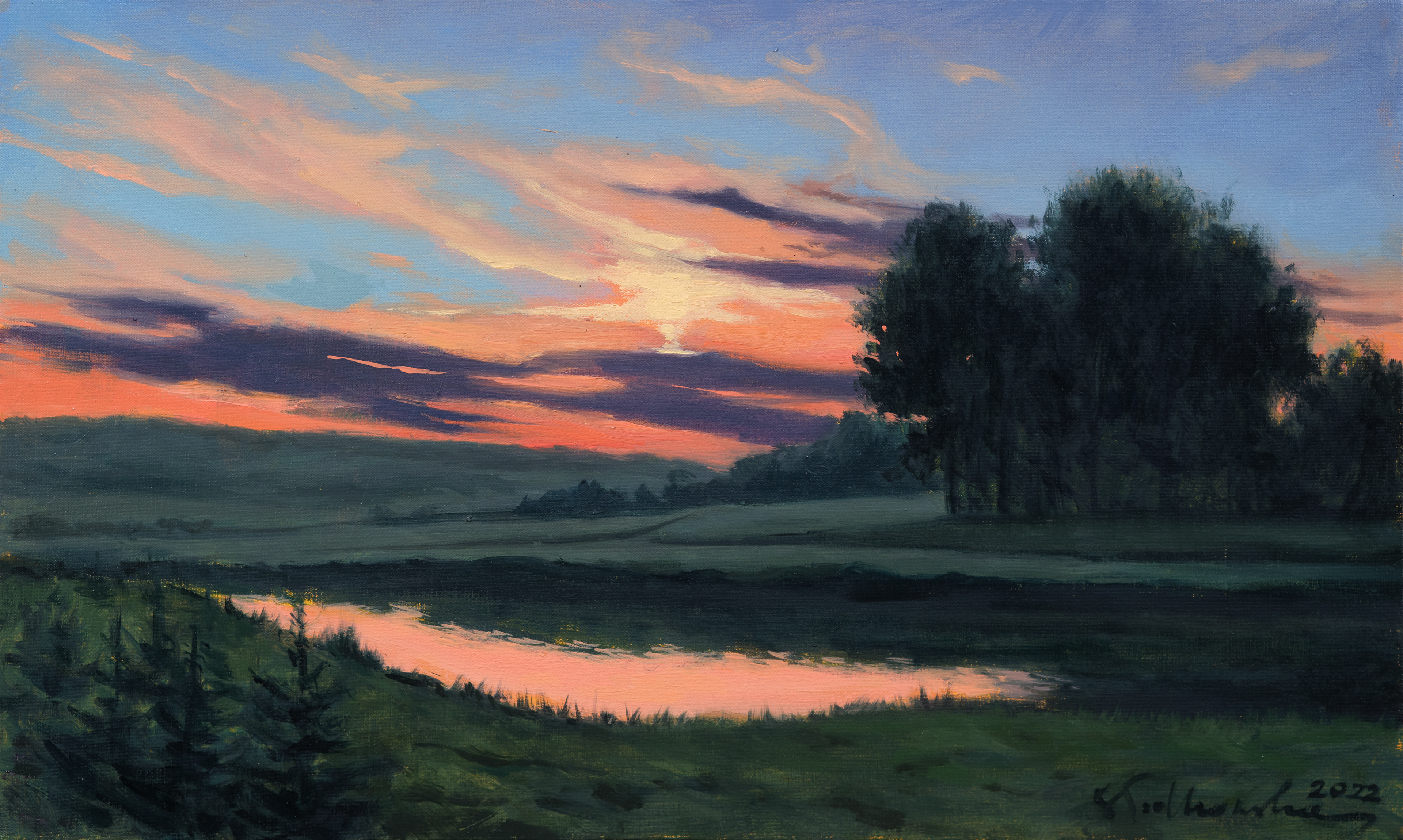 Okolice Czyżowa Szlacheckiego, świętokrzyskie. – obraz olejny n płótnie 50 x 30 cm