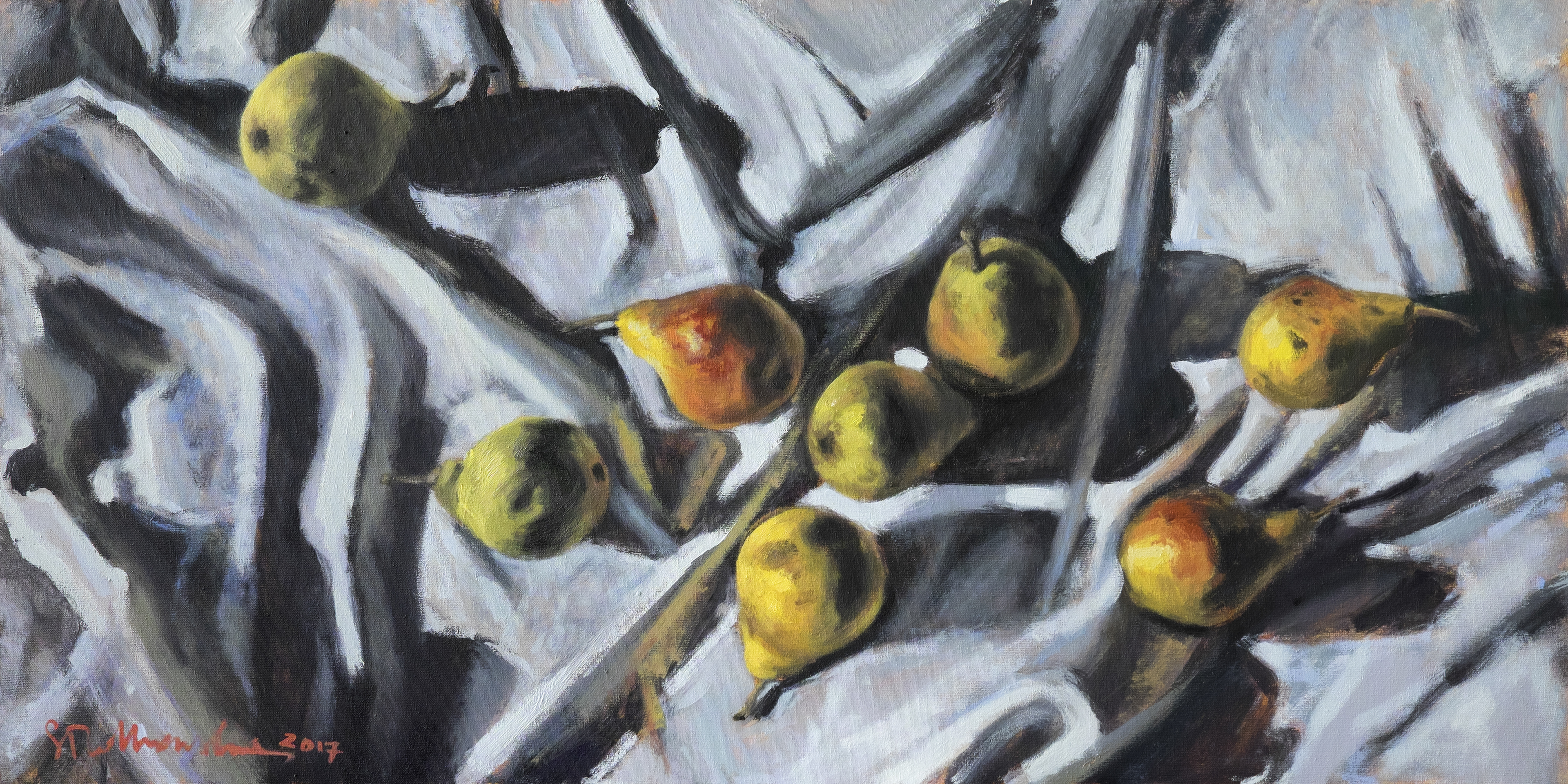 Gruszki - obraz olejny na płótnie 80 x 40 cm   /PRIVATE COLLECTION/