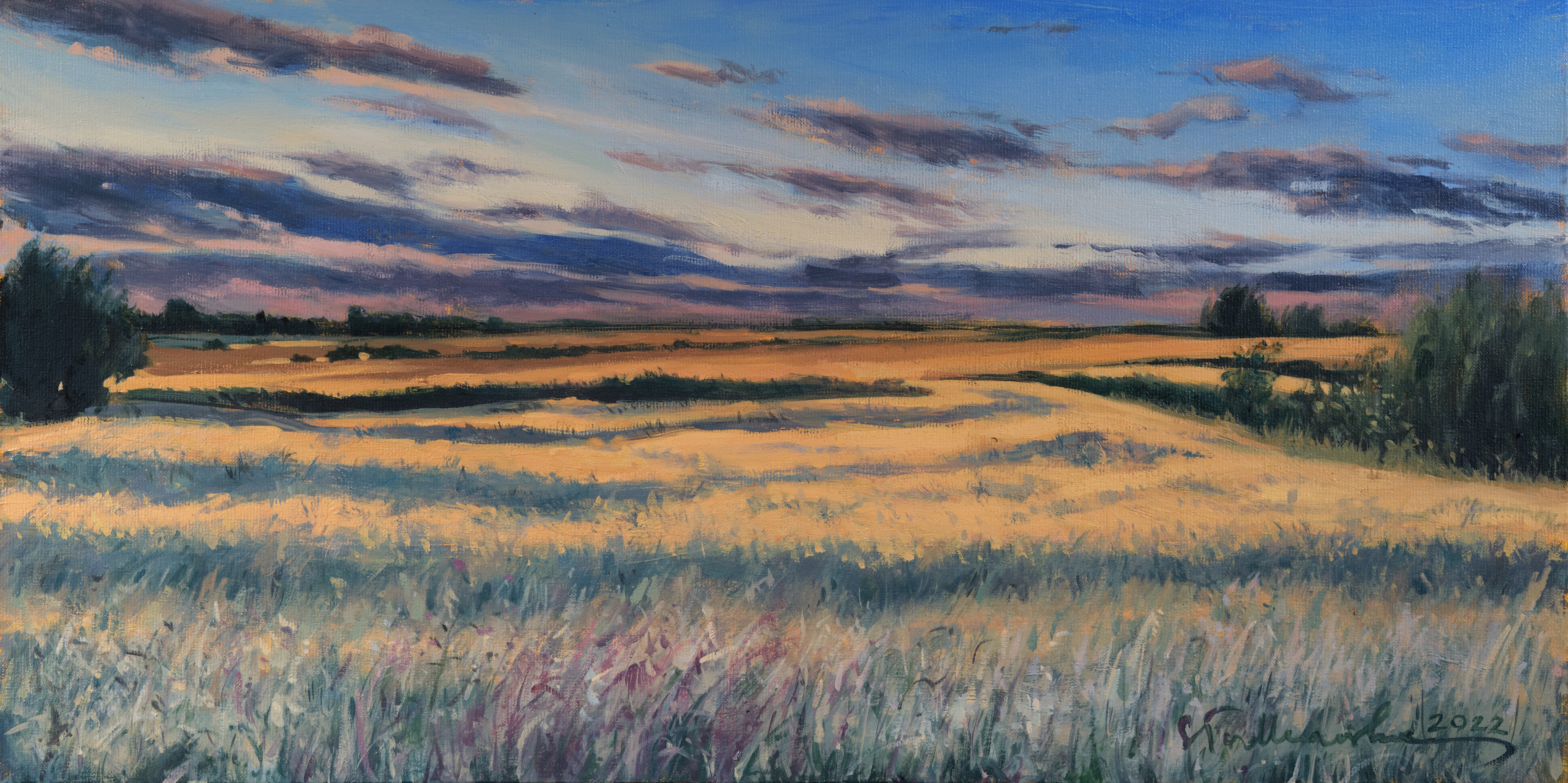 Zmierzcha się. Świętokrzyskie. – obraz olejny na płótnie 60 x 30 cm