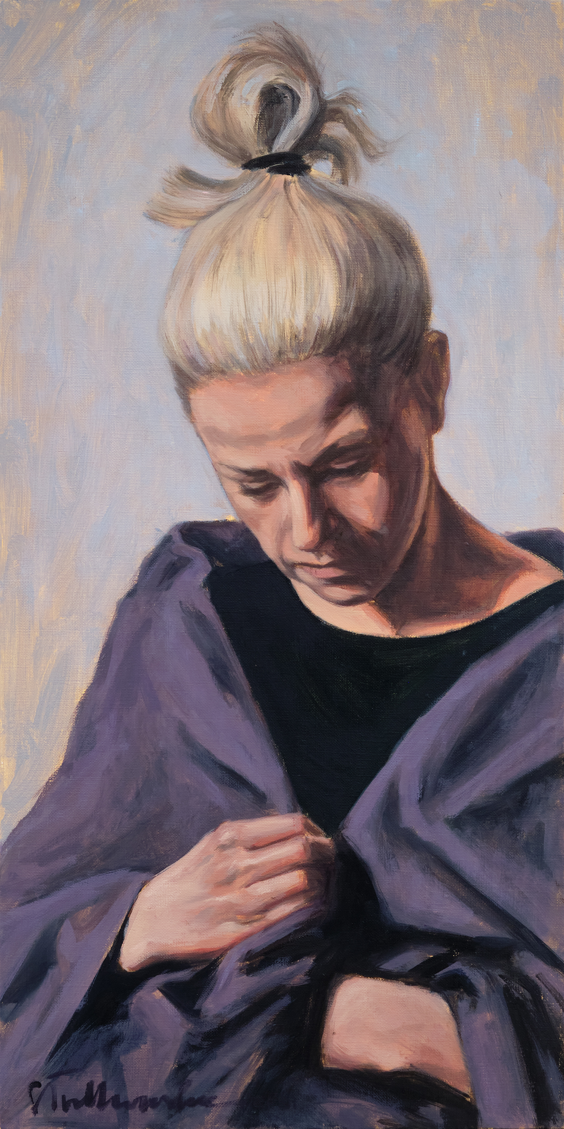 Smutek – obraz olejny na płótnie 30 x 60 cm