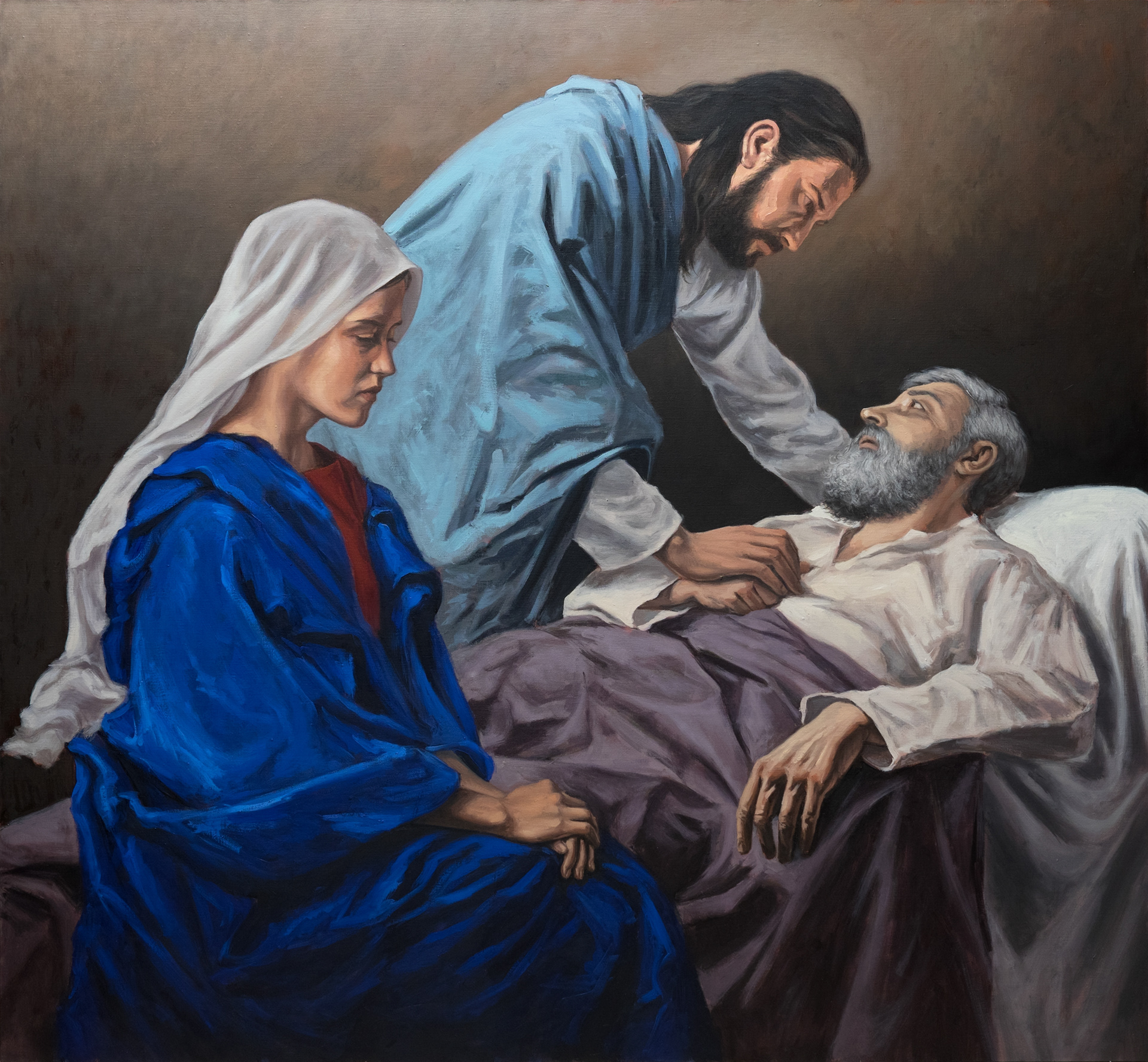 Smutek 7. Śmierć Świętego Józefa. – obraz olejny na płótnie 130 x 120 cm   /PRIVATE COLLECTION/